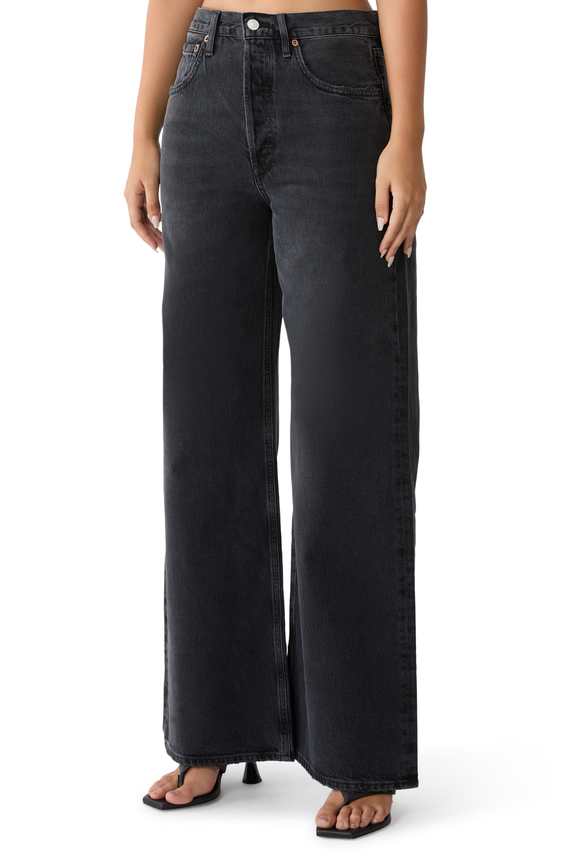 بنطال جينز فضفاض بخصر منخفض