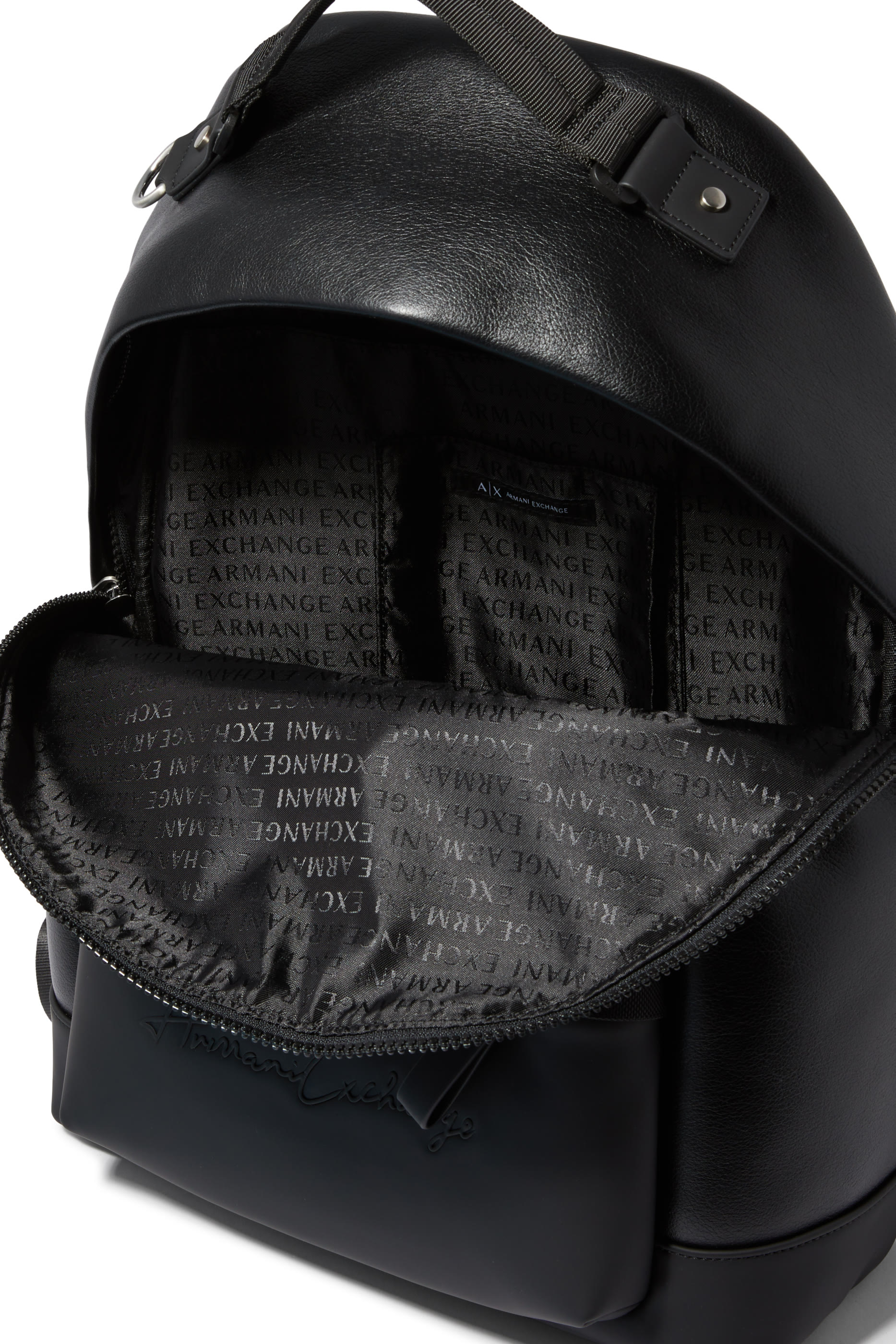 حقيبة ظهر بشعار الماركة البارز جلد صناعي