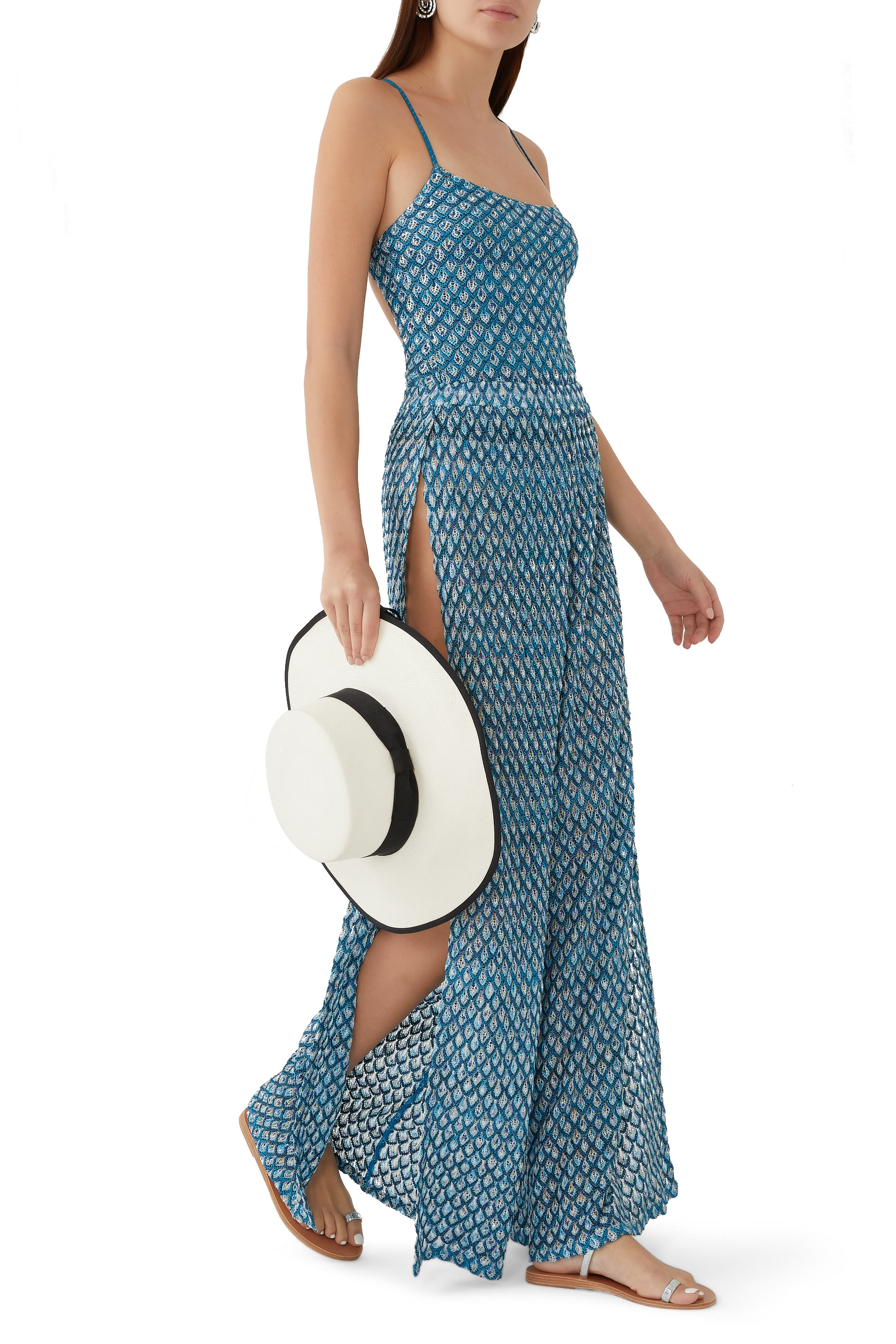 بنطال بفتحات جانبية نسيج لوركس