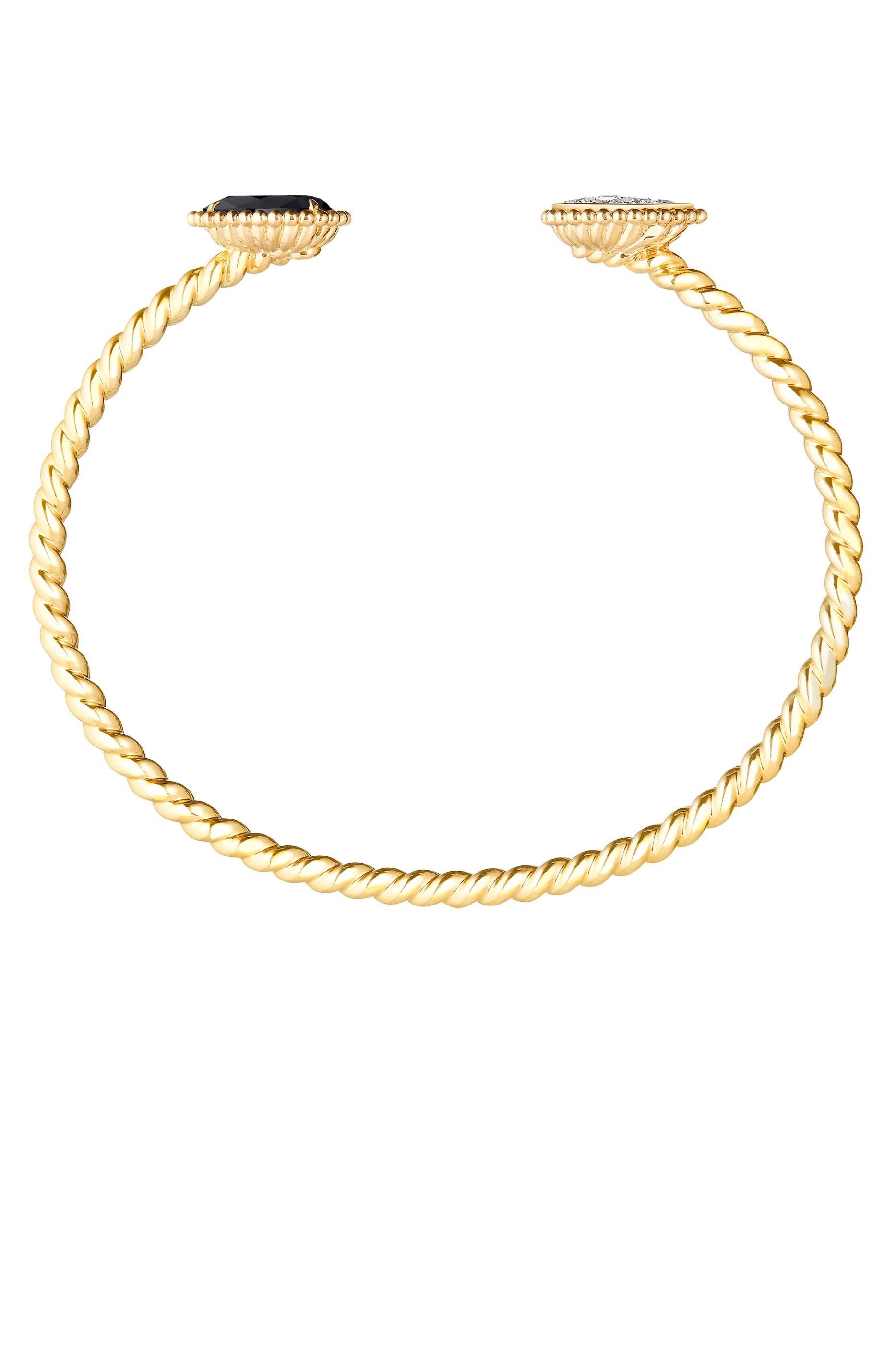 سوار سيربنت بوهيم بحليتين مقاس S مرصعتين بالماس والعقيق الأسود، ذهب أصفر عيار 18