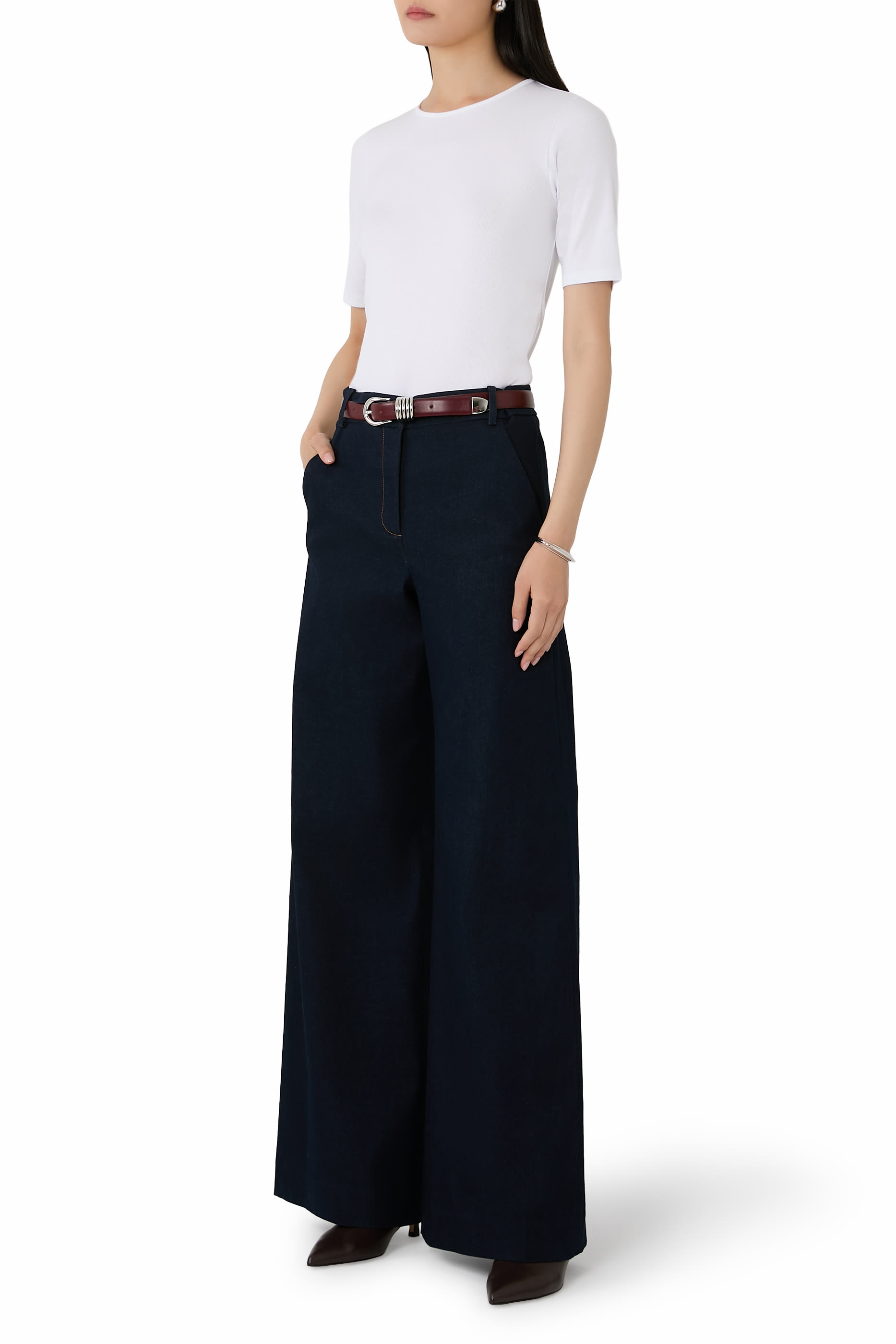 تيشيرت قطن عضوي مضلع مطاطي