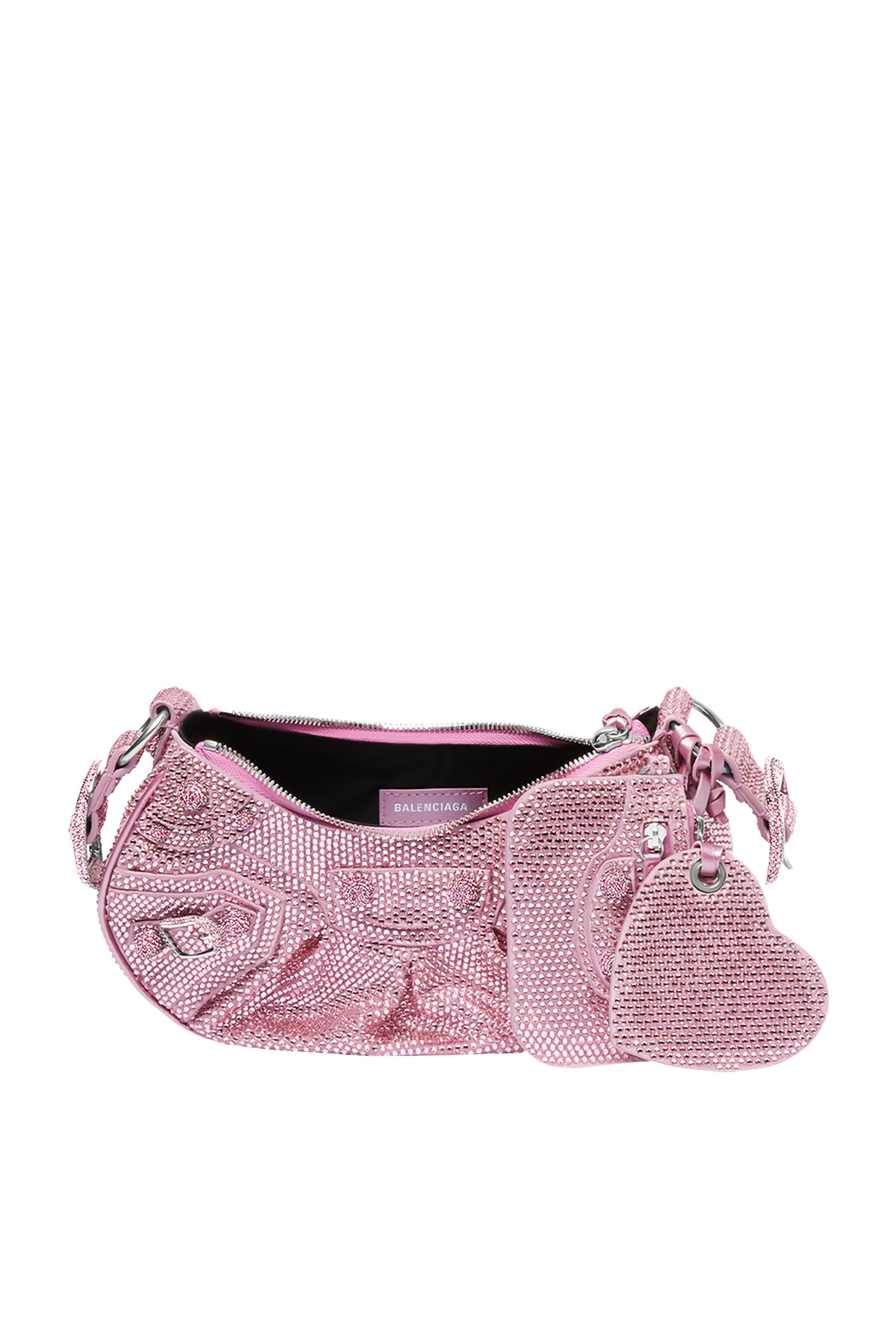 حقيبة كتف لو كاجول جلد عجل شمواه مرصع بأحجار الراين مقاس XS