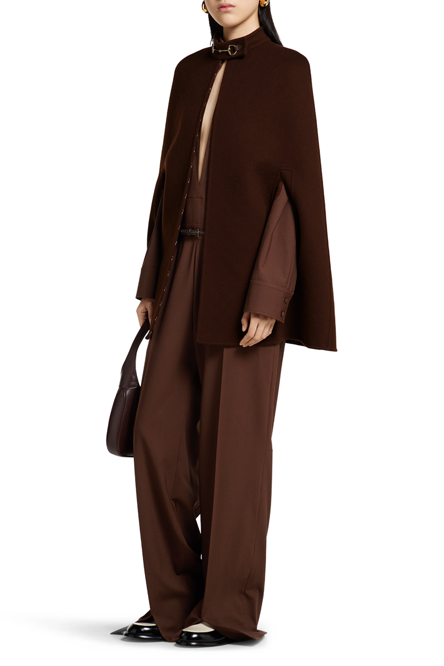 كاب مزين بحلية شعار الماركة صوف حرير