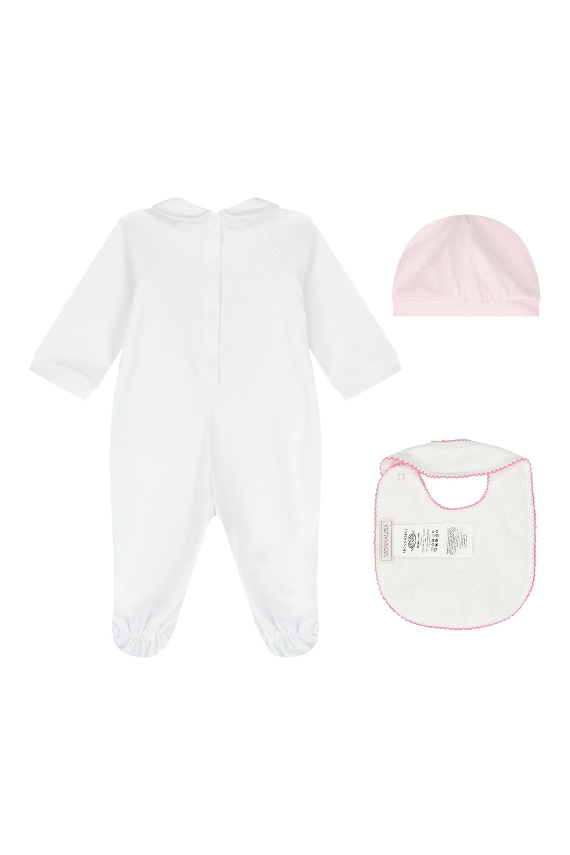 طقم بودي سوت بنقشة ورد قطن للأطفال، 3 قطع