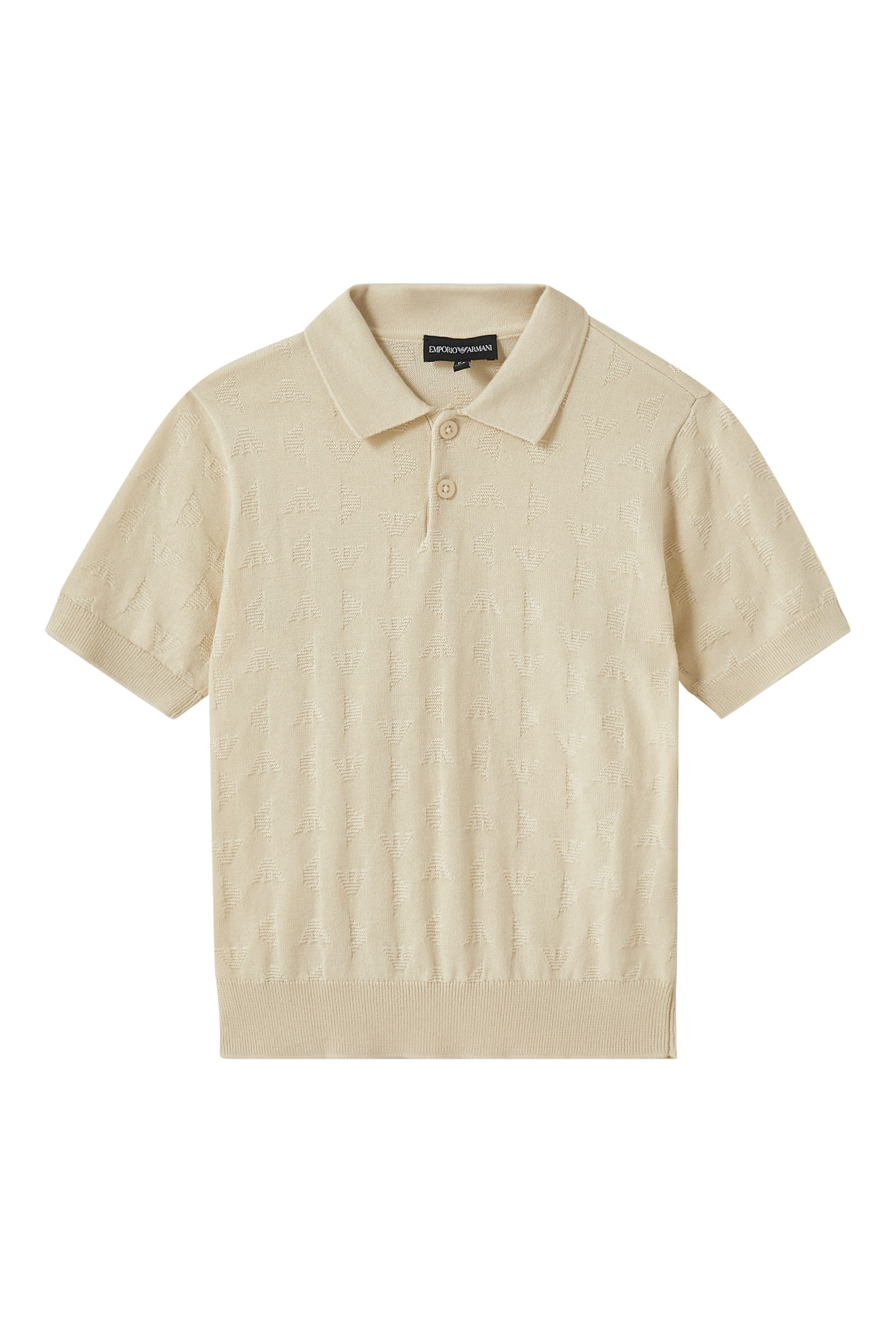 قميص بولو منسوج بشعار الماركة للأطفال