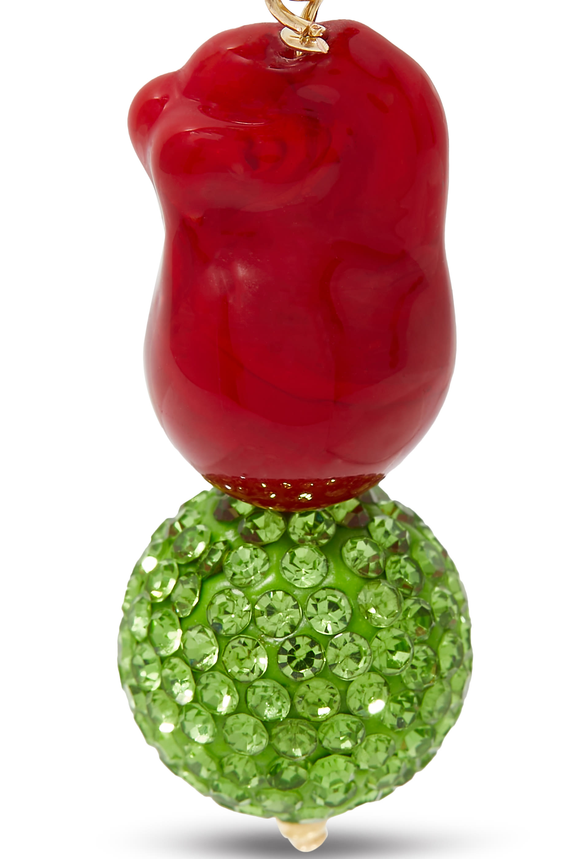 أقراط هاجي بتصميم غير متماثل مزينة بلؤلؤن نحاس مطلي بذهب عيار 24