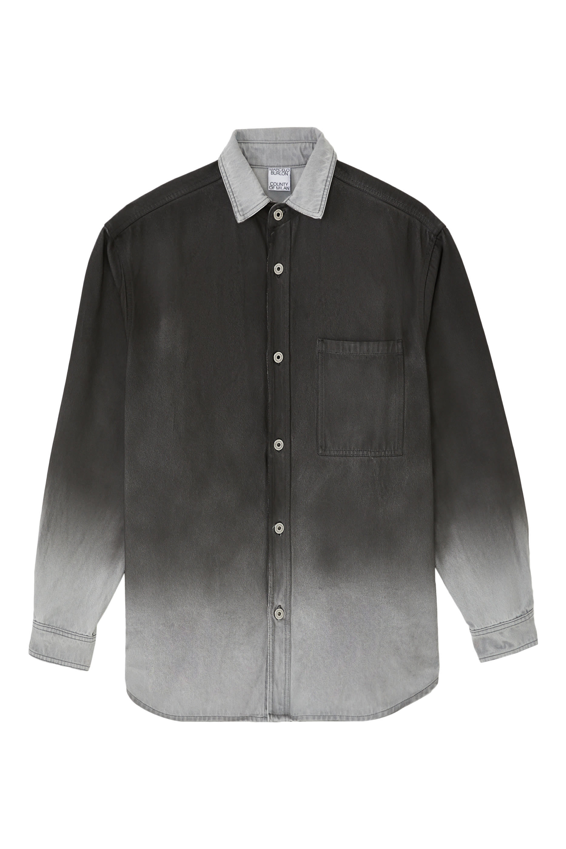 قميص بنمط جاكيت دنيم بلون متدرج