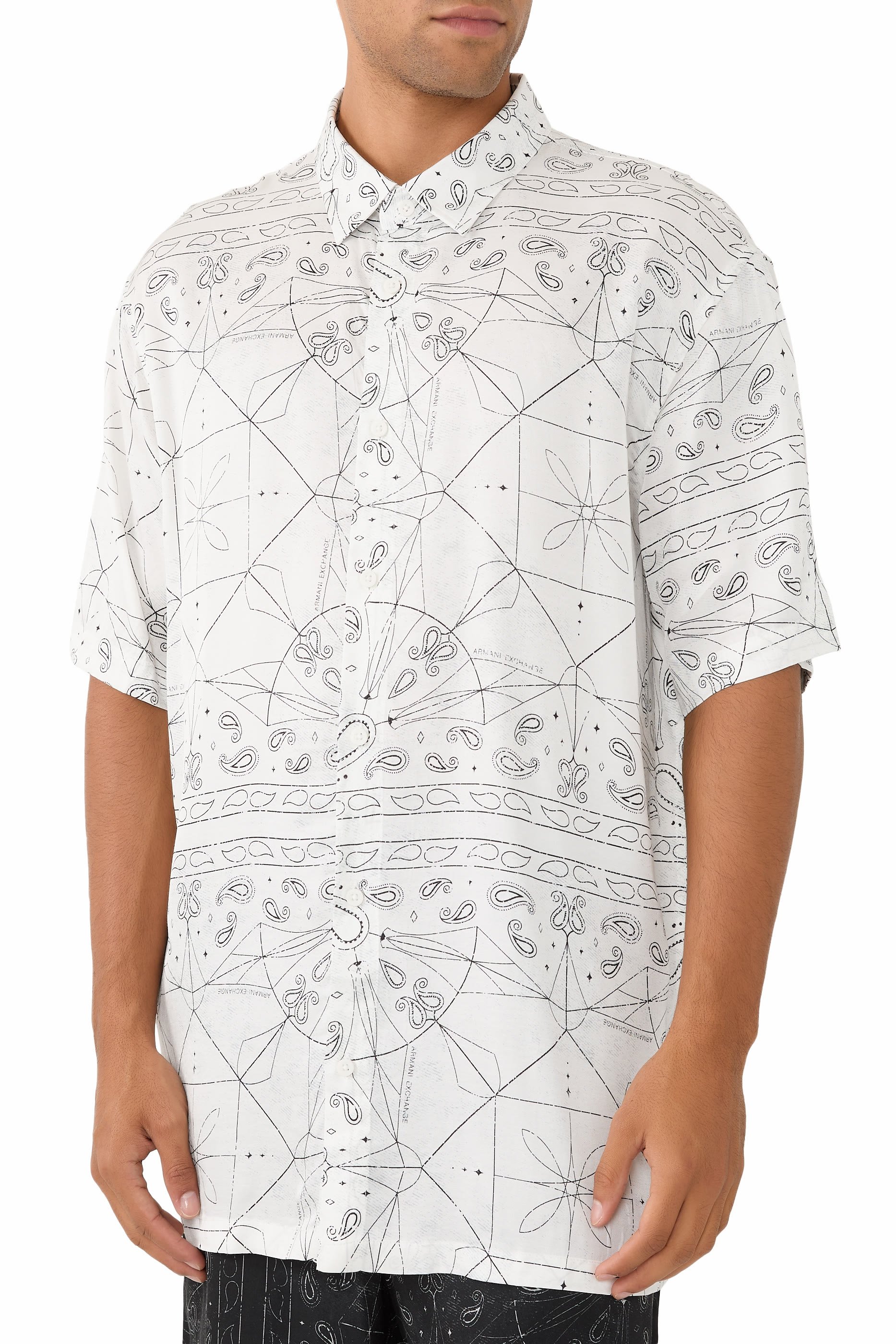 قميص ايه اس في بأكمام قصيرة فيسكوز