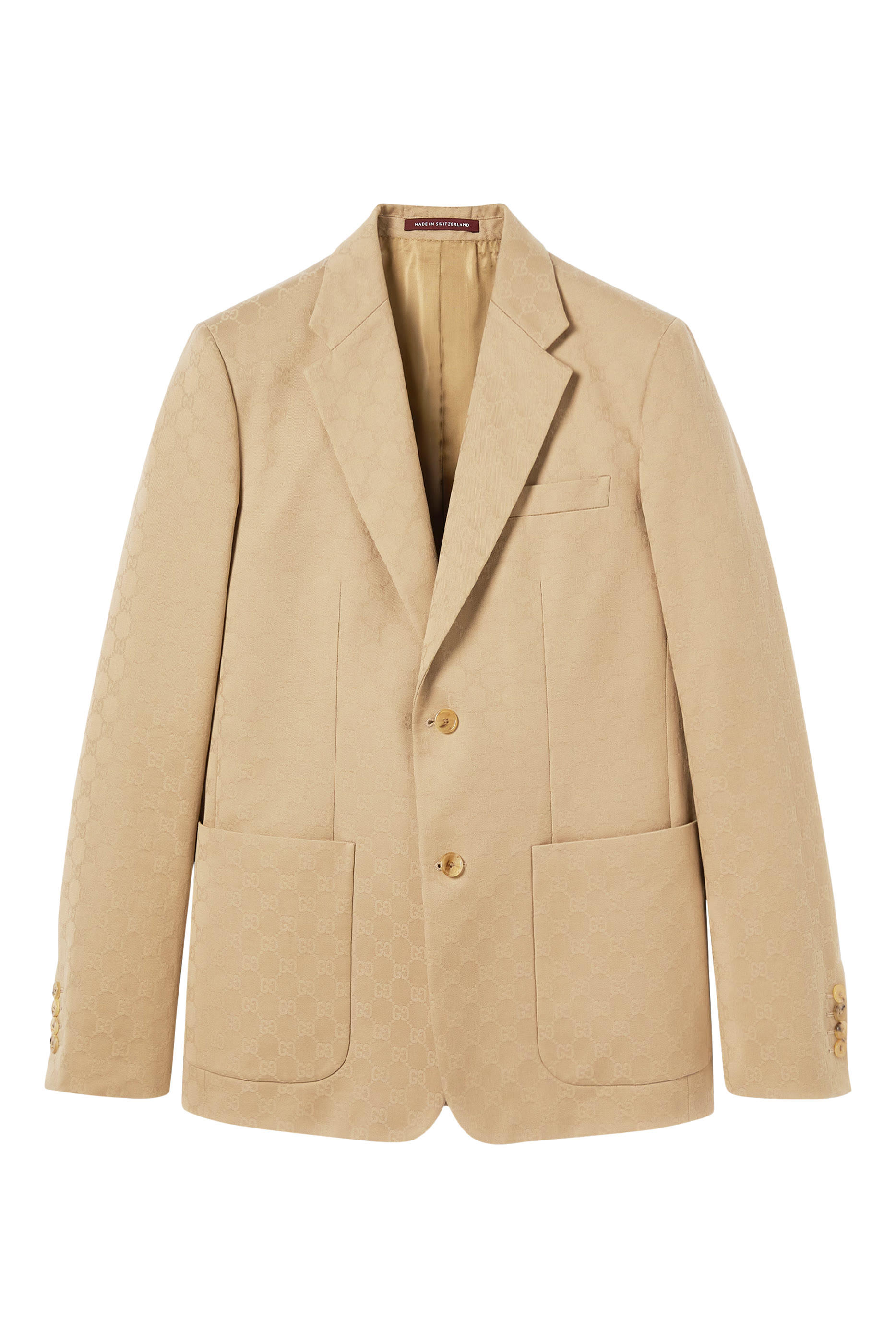 جاكيت بشعار الماركة قطن غابردين جاكار