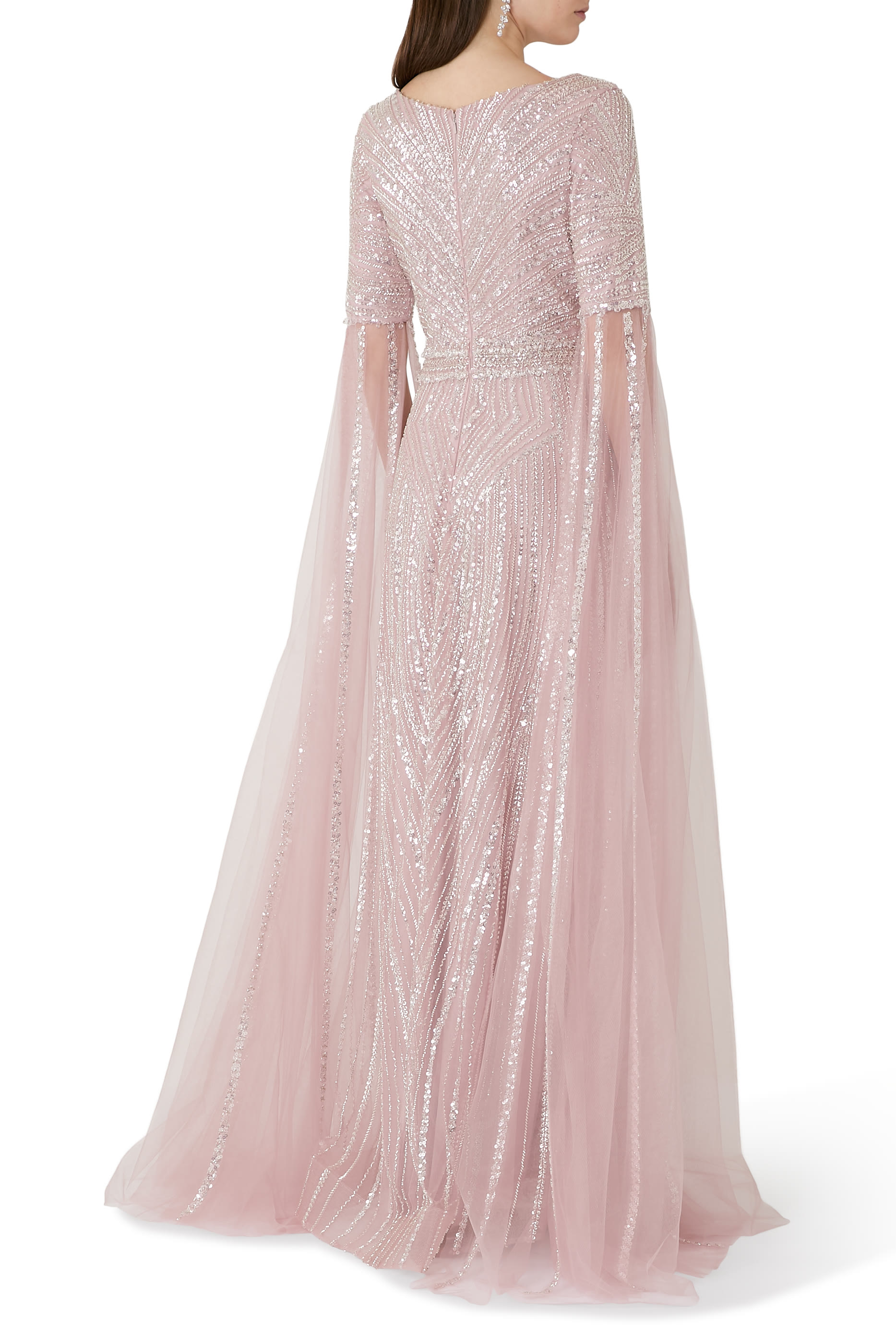 فستان سهرة مزين بخرز