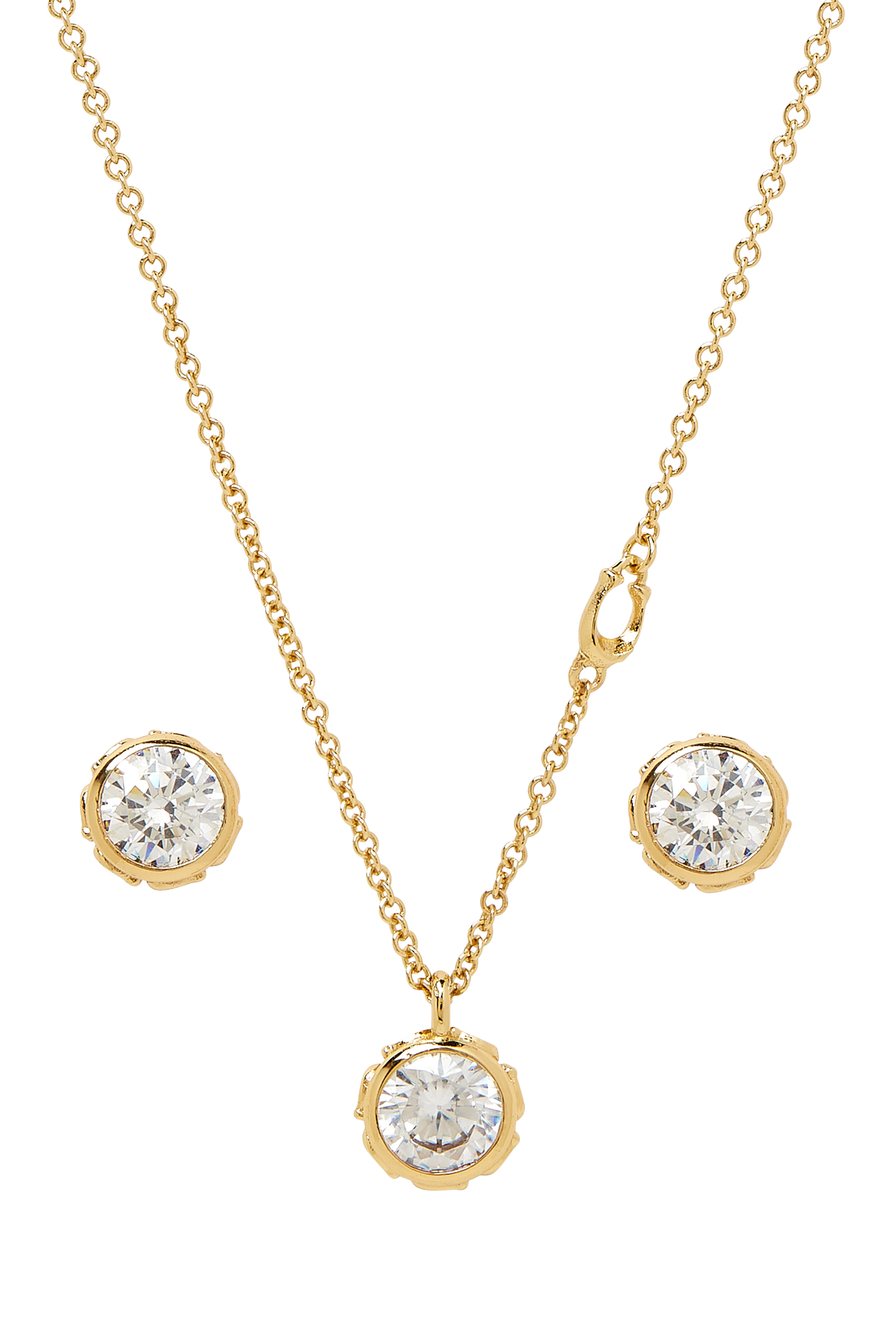 طقم قلادة وأقراط بأحجار