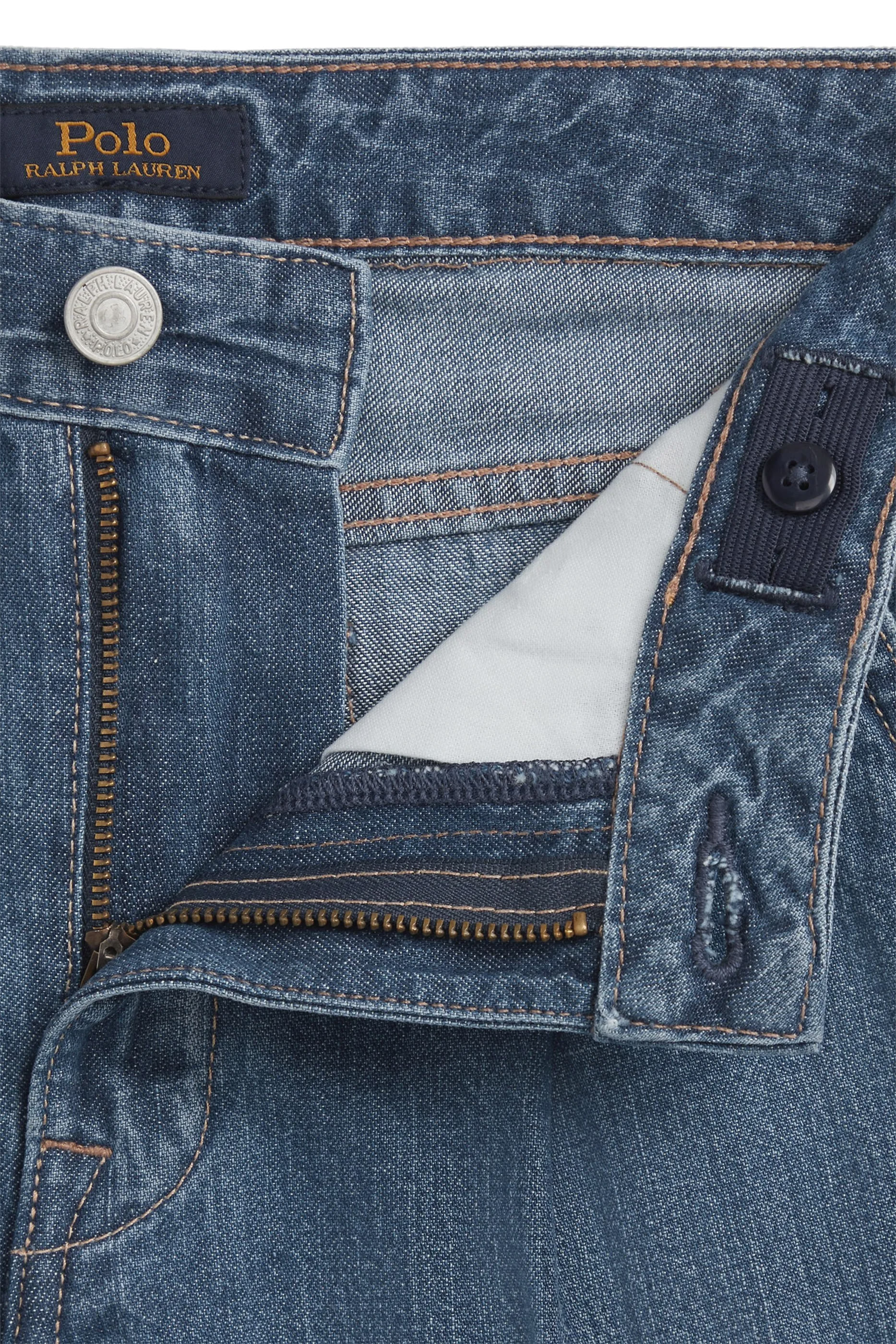 بنطال جينز بقصة ساق واسعة وجزء أمامي مسطح دنيم للأطفال