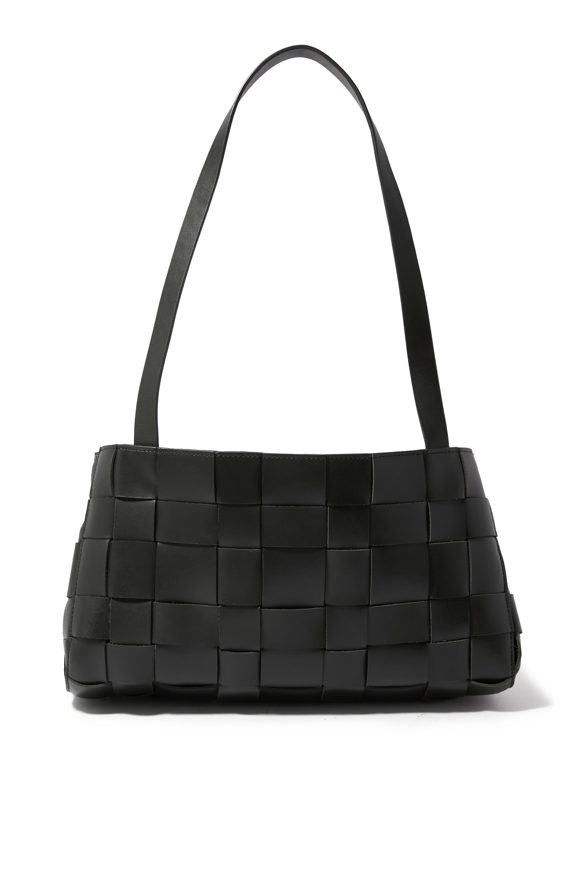 حقيبة يد مجدولة بتصميم رفيع