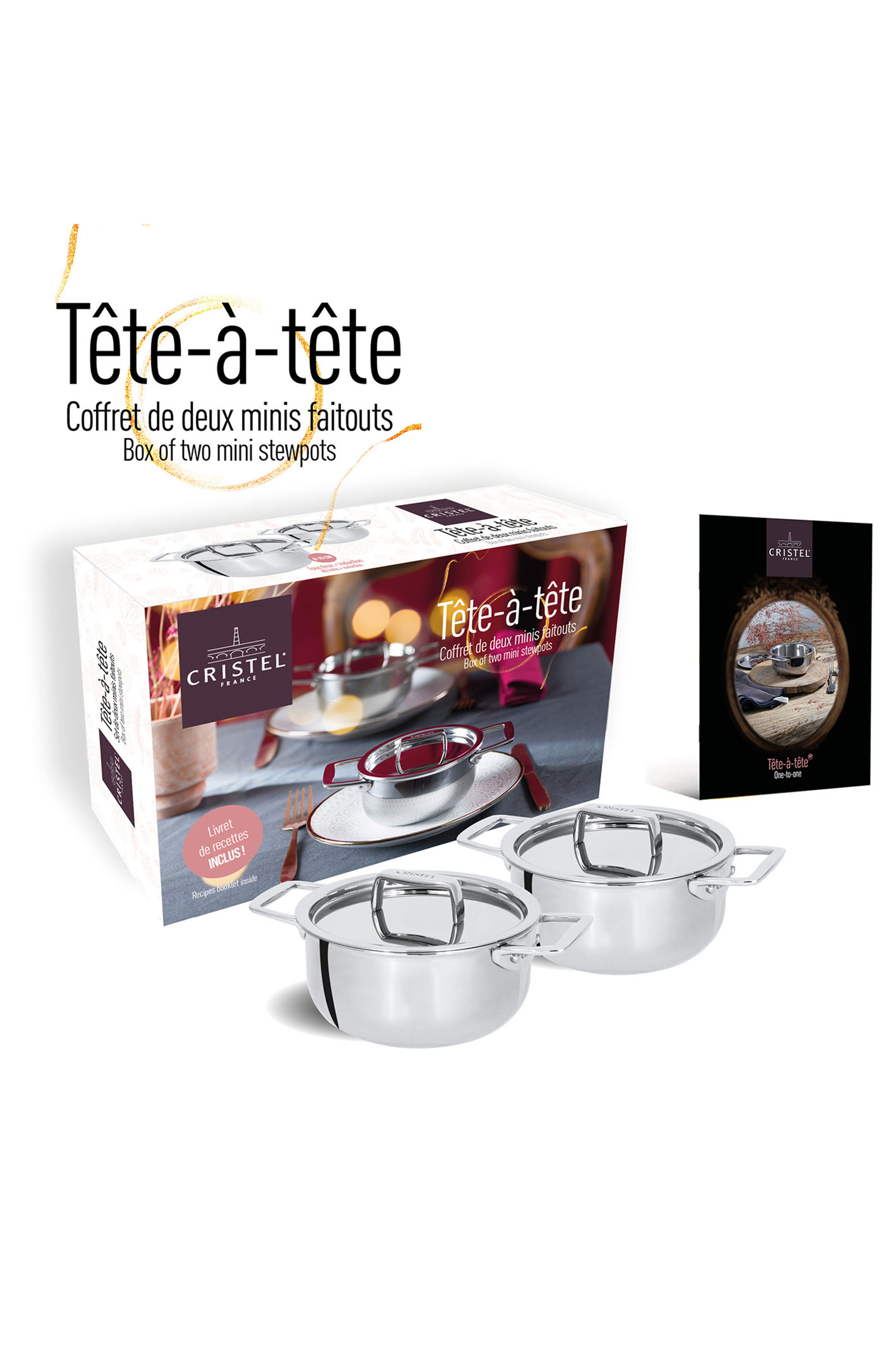 مجموعة قدور حساء كاستل برو ستانلس ستيل، قطعتين