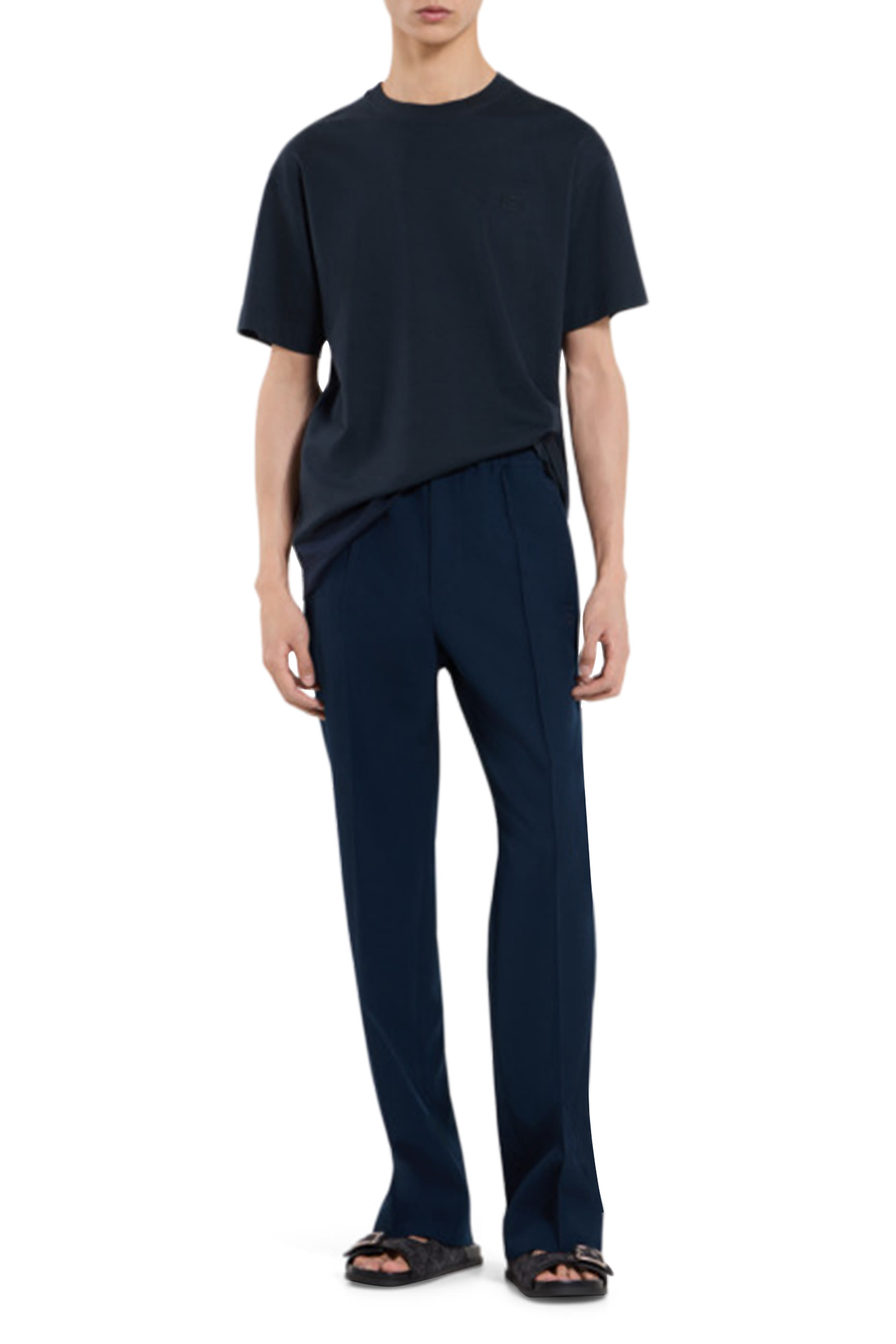 تيشيرت بتطريز شعار الماركة قطن جيرسيه