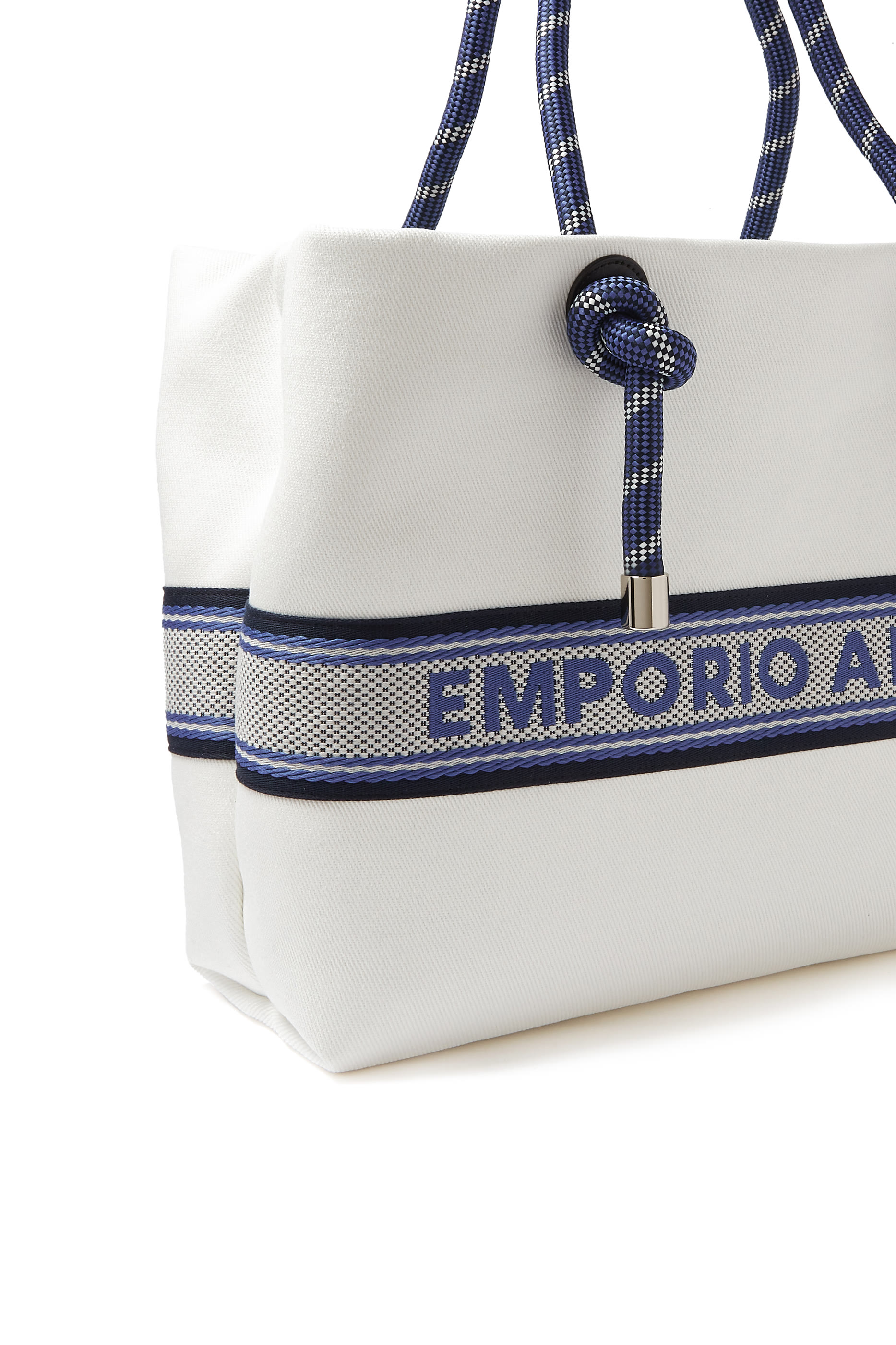 حقيبة يد بشريط بشعار الماركة