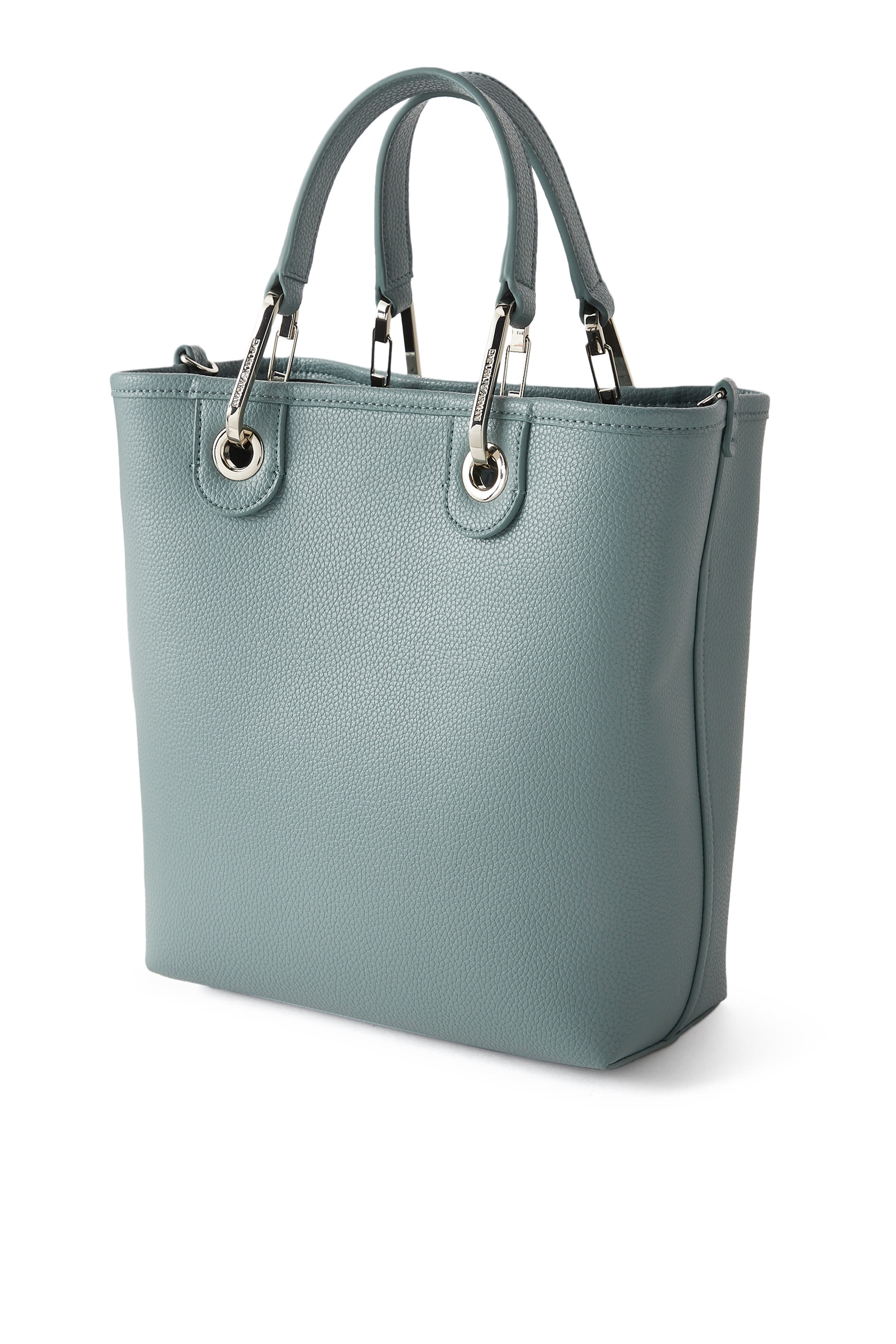 حقيبة يد بشعار الماركة بنقشة جلد غزال