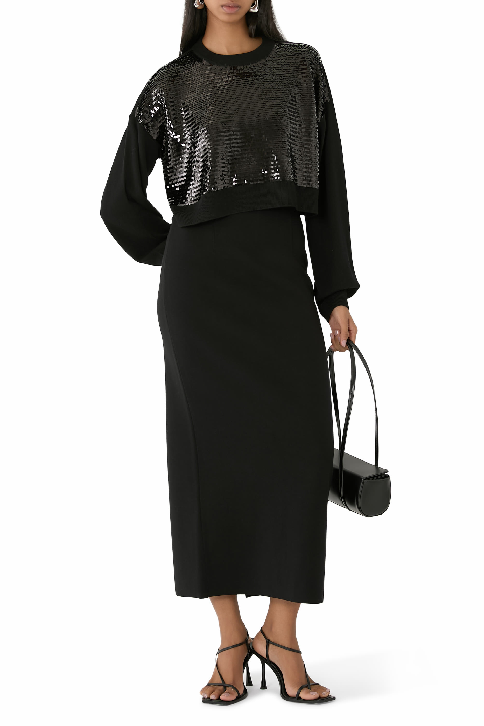 كنزة نايت لاب بياقة ضيقة