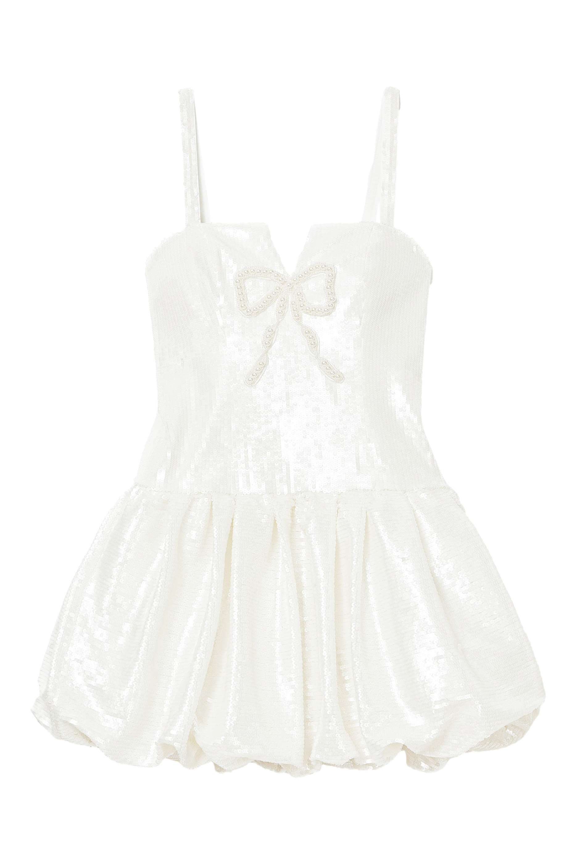 فستان قصير بربطة فيونكة والترتر