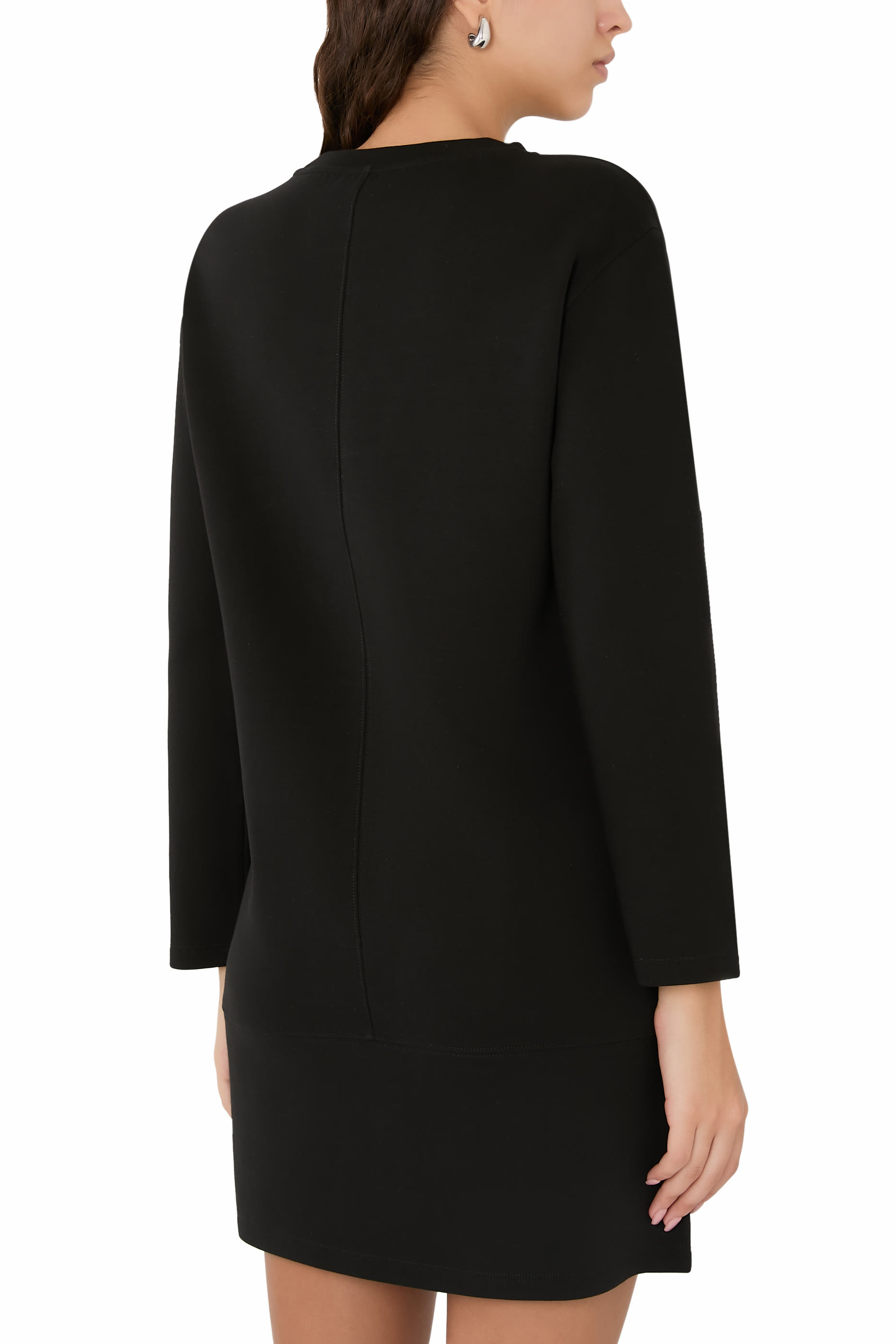 فستان بياقة ضيقة جيرسيه مزدوج