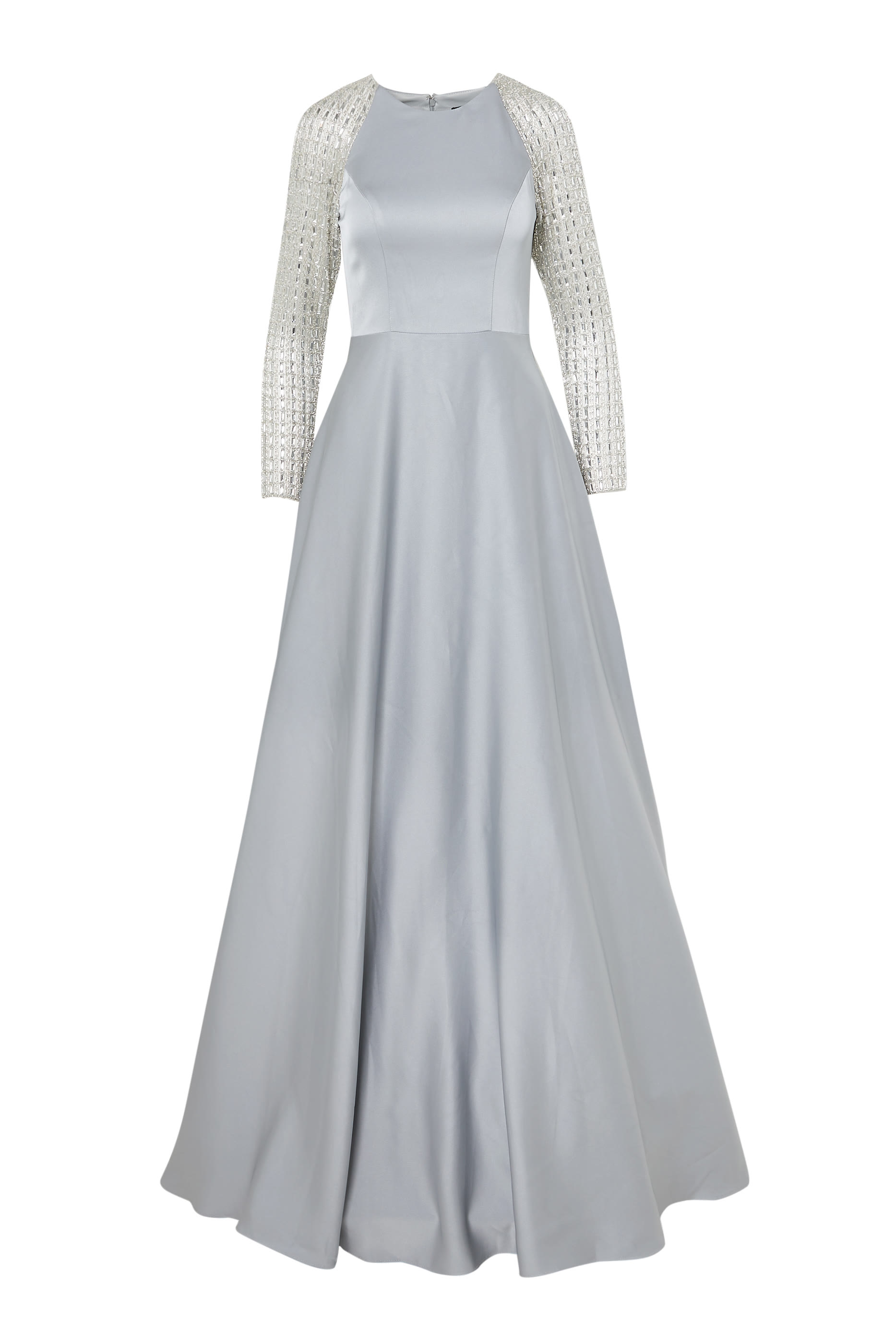 فستان سهرة بأكمام طويلة مطرزة