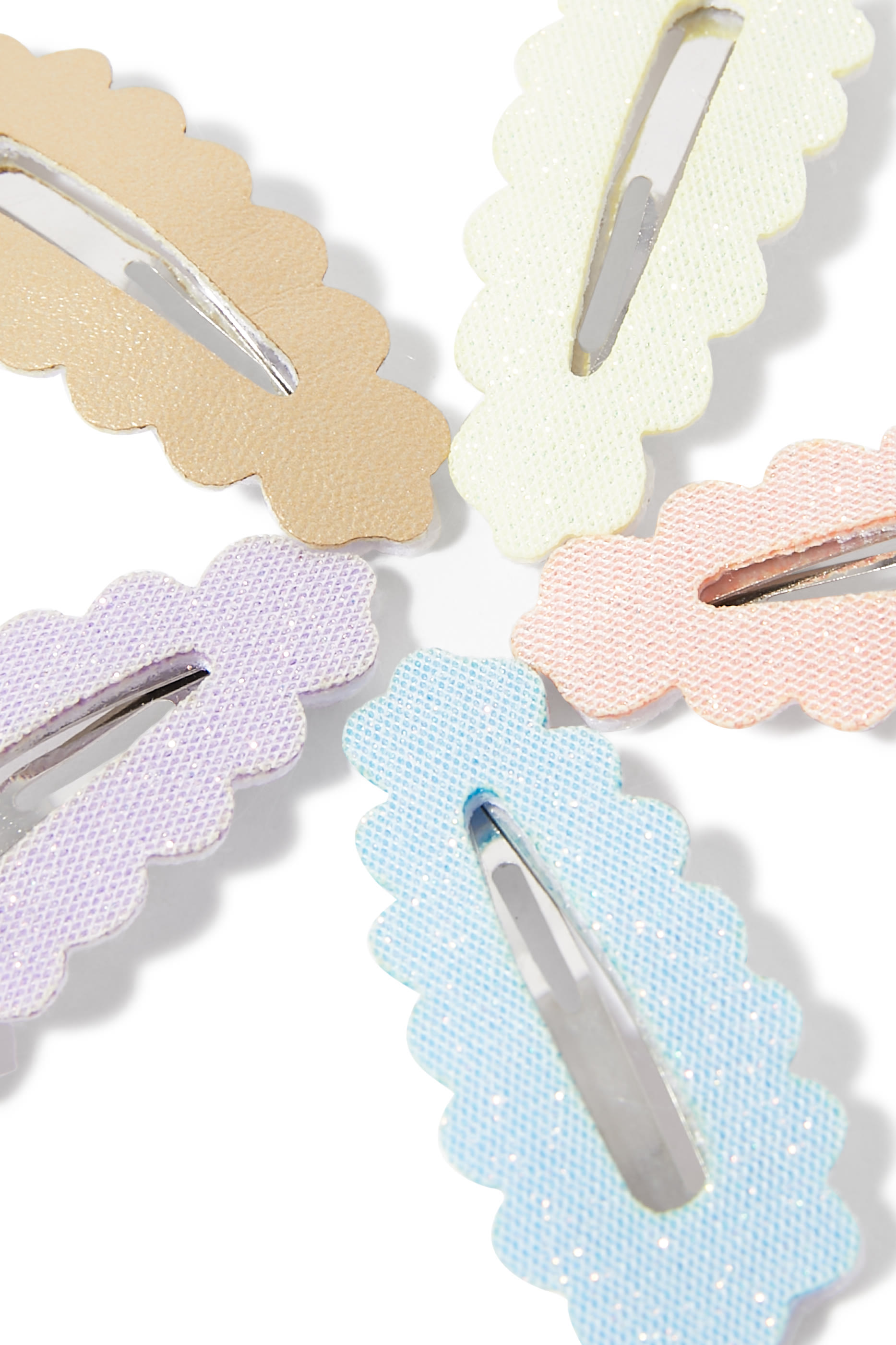 مشابك شعر براقة صغيرة بحافة صدفية للأطفال