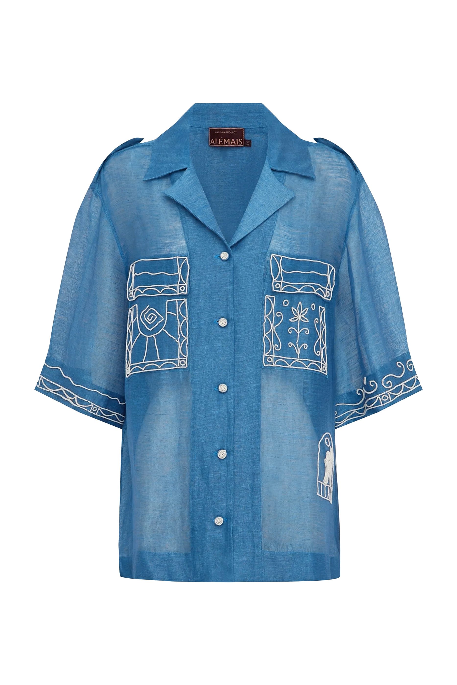 قميص ياسمين مطرز بقصة فضفاضة