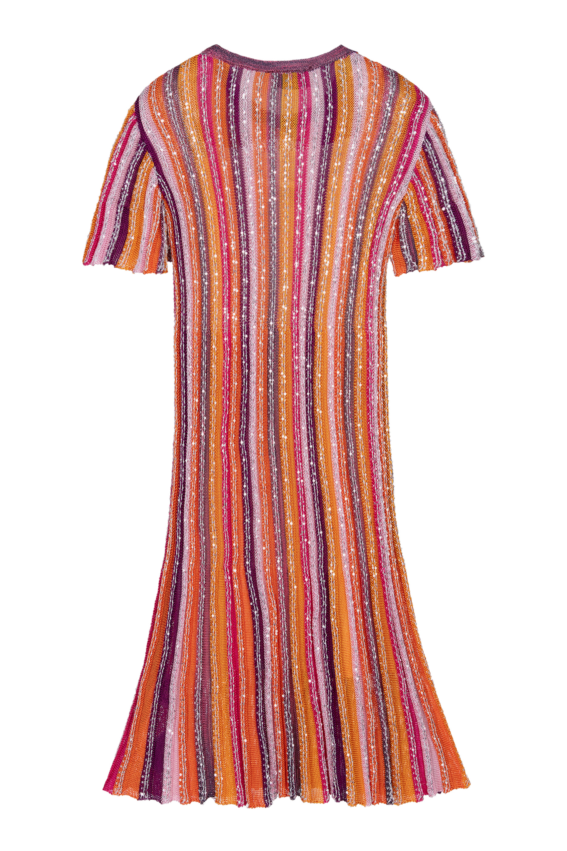 فستان قصير نسيج مطرز جزئيا بالترتر للأطفال