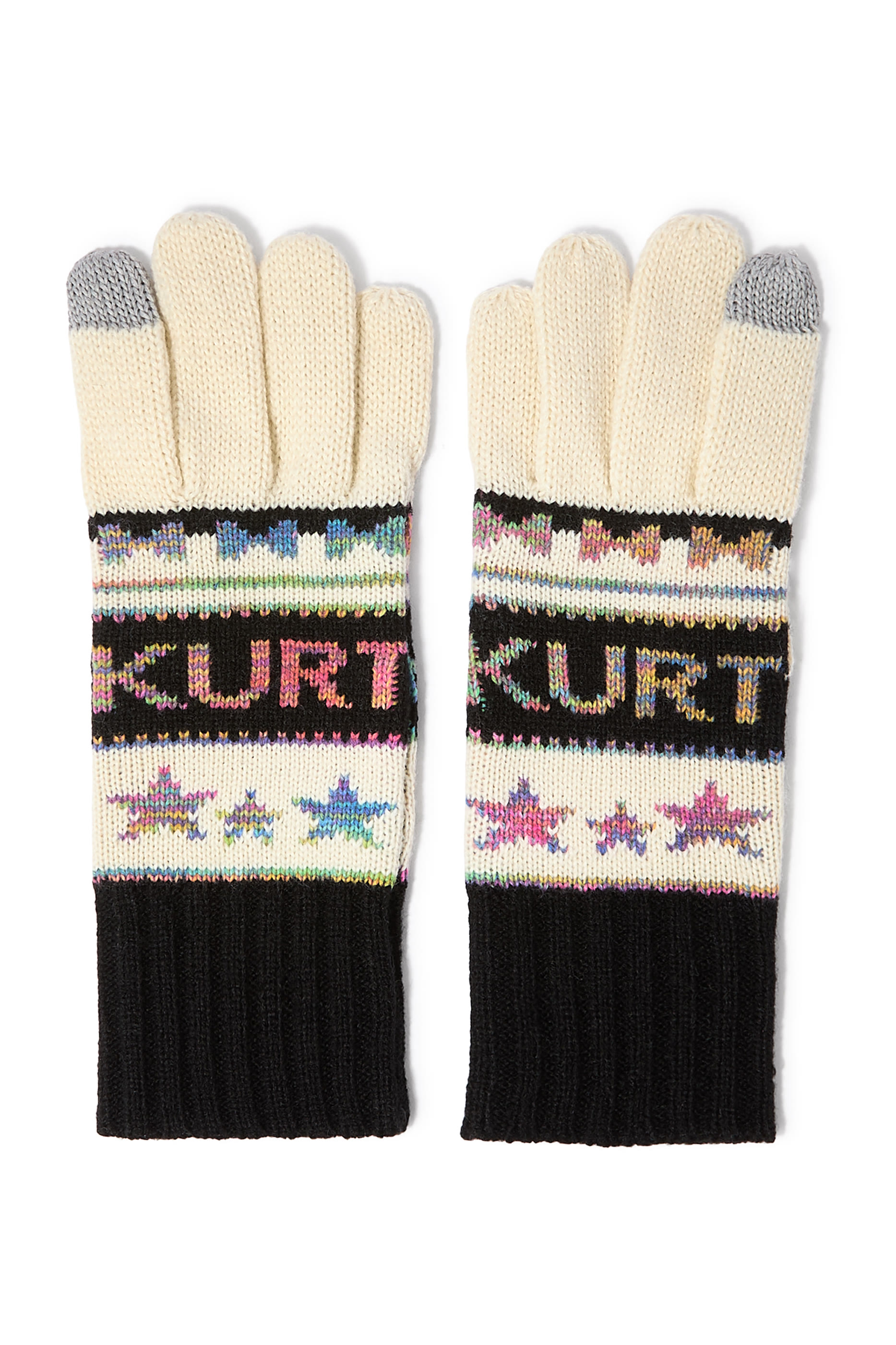 قفازات بنقشة قلوب ونجوم وفيونكة