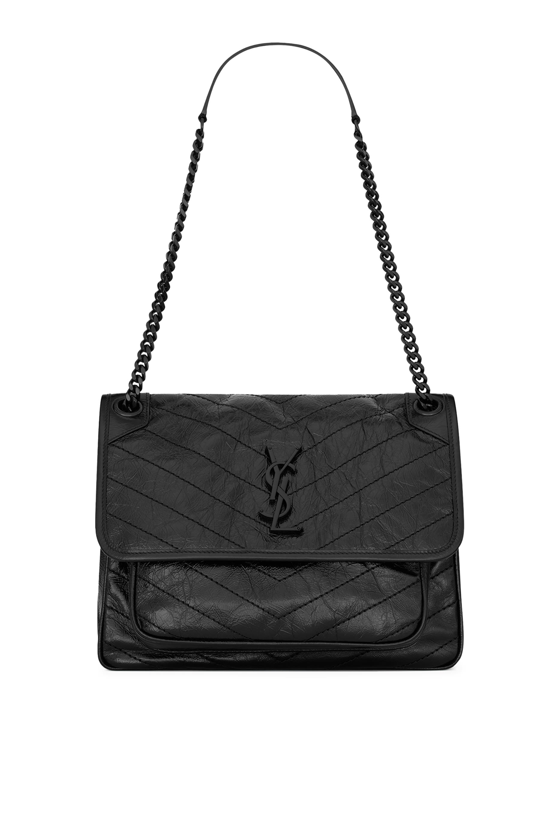 حقيبة كتف نيكي متوسطة جلد كلاسيكي