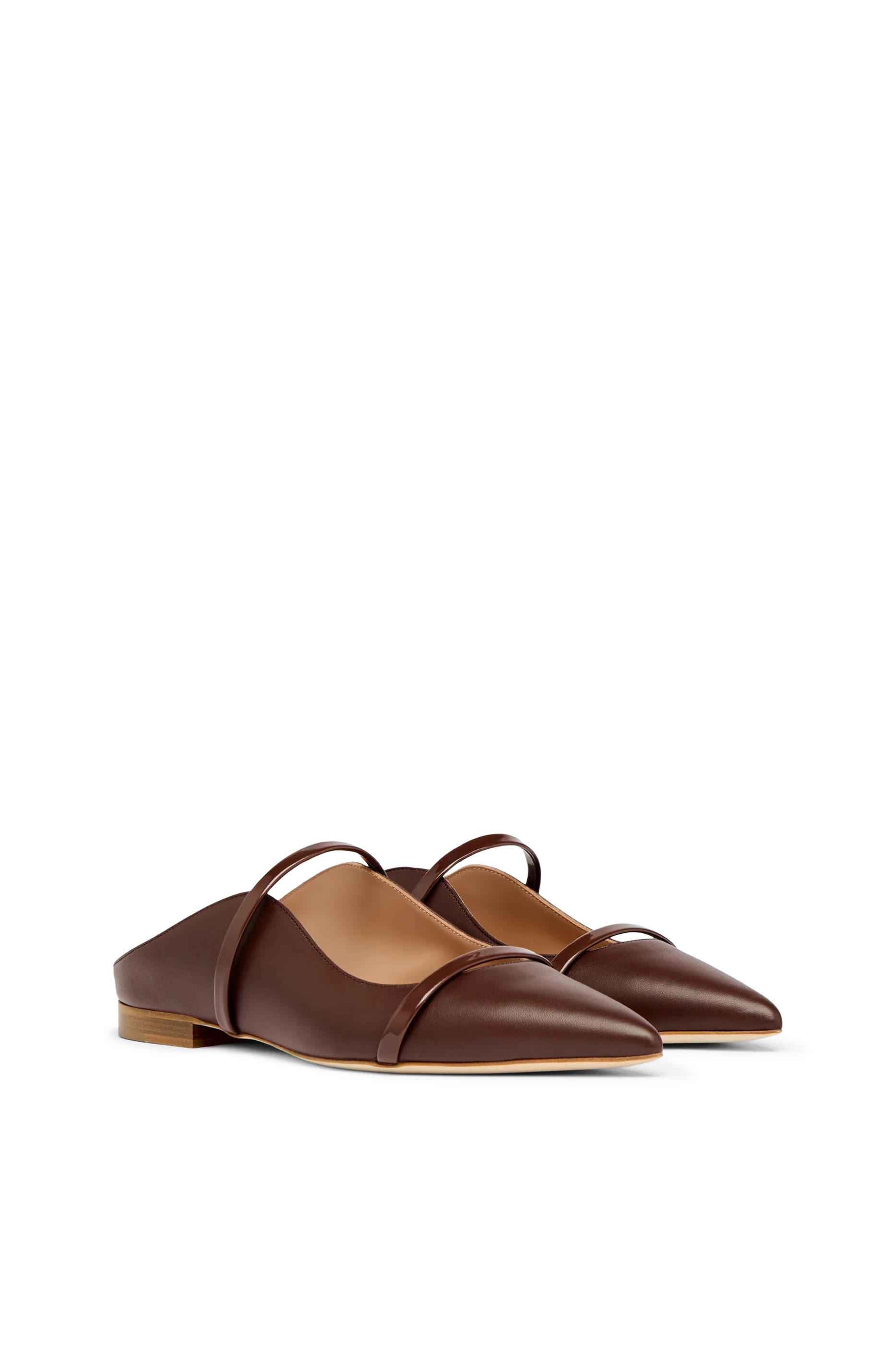 حذاء مورين مفتوح من الخلف بكعب مسطح جلد