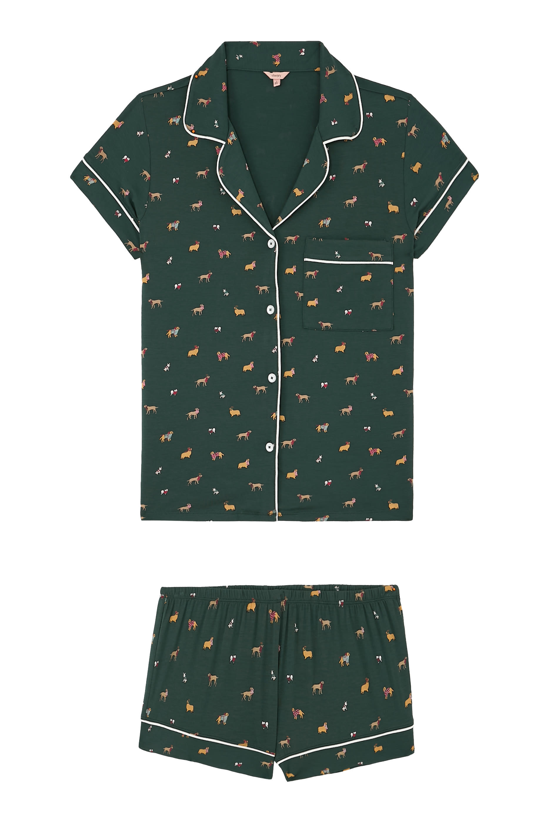 طقم شورت بيجامة جيزيل بنقشة تينسيل مودال