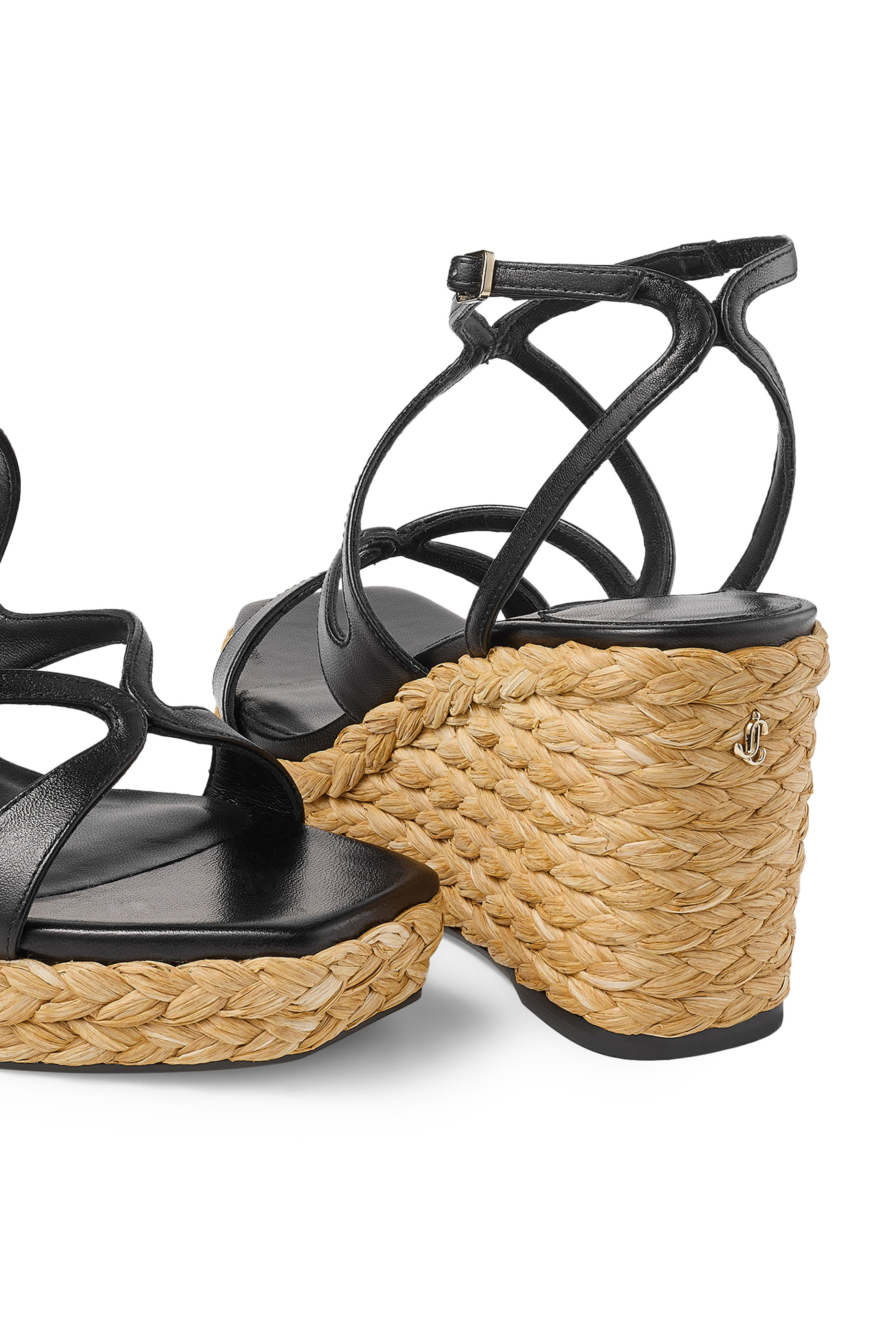 صندل أيلا 85 بكعب ويدج جلد نابا