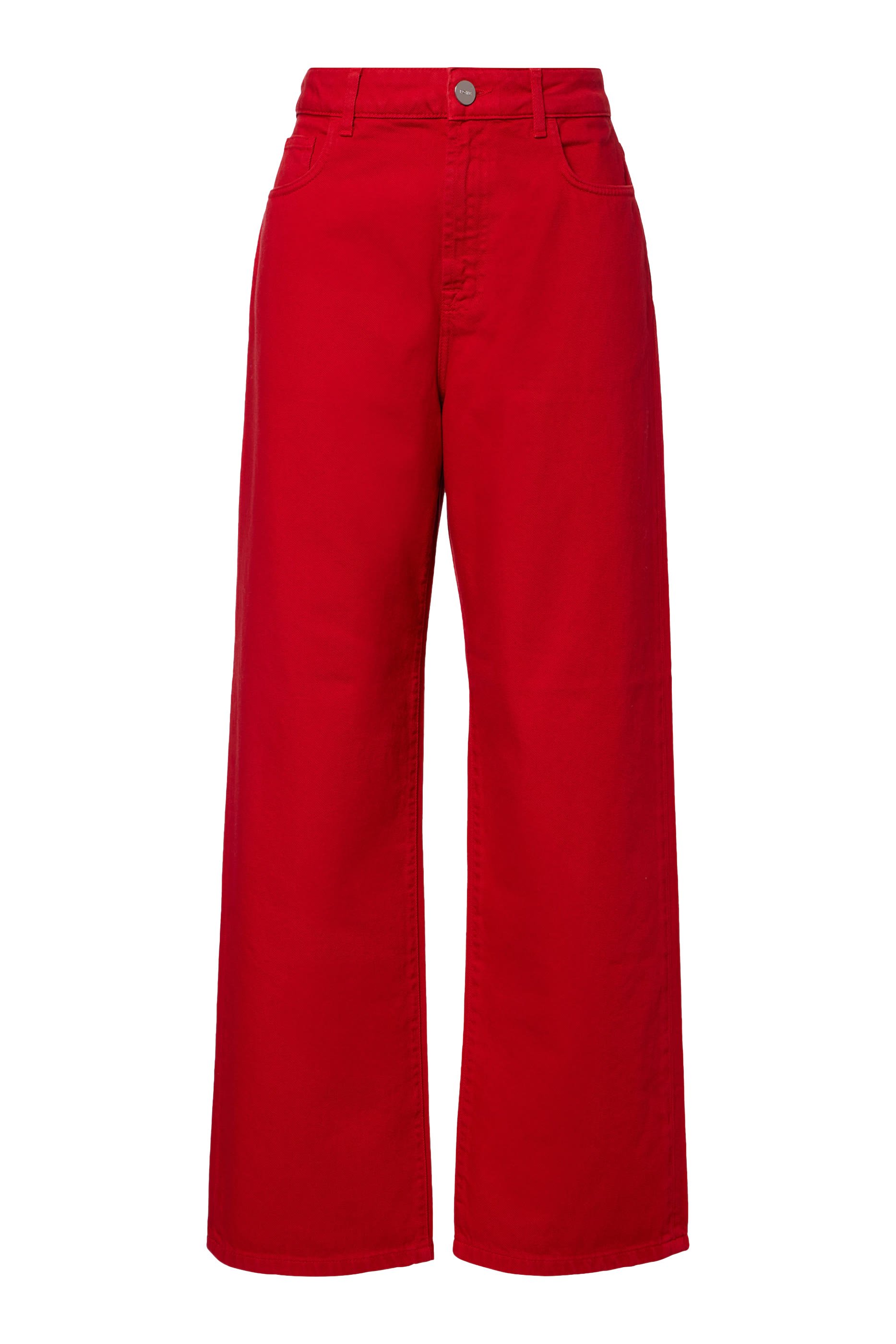 بنطال جينز بقصة فضفاضة وشعار الماركة