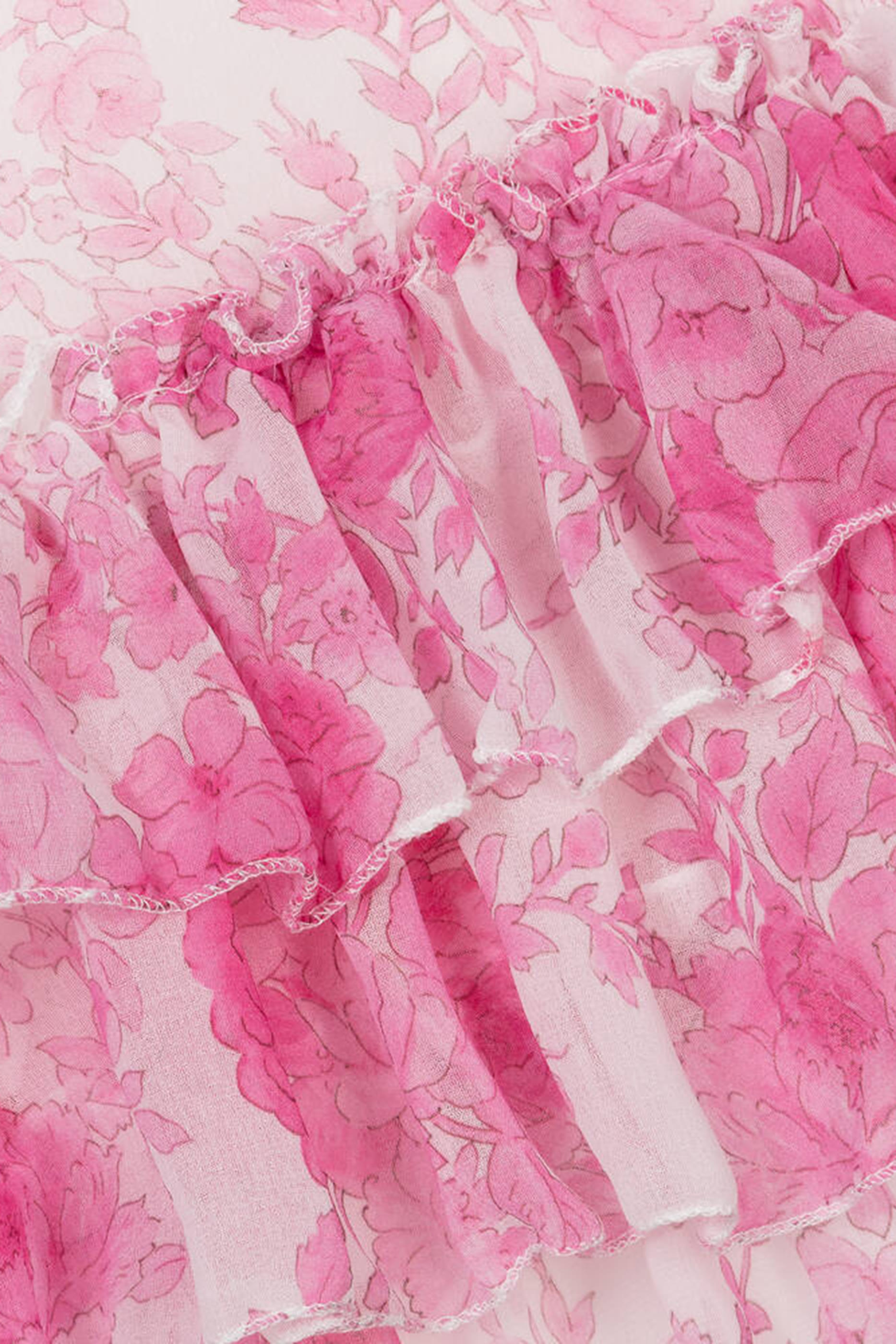 فستان متدرج للأطفال بنقشة زهور شيفون