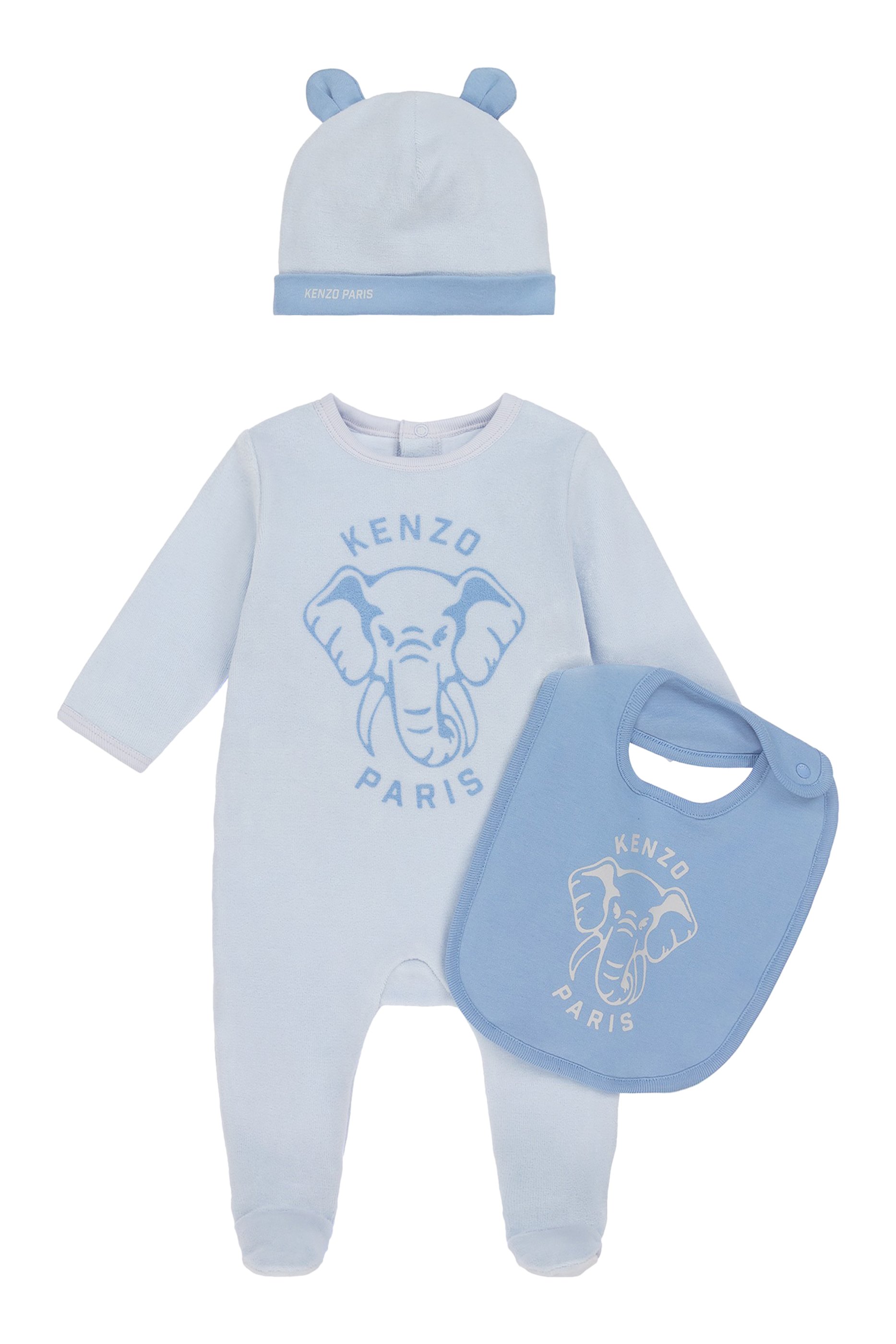 طقم لباس قطعة واحدة بيجامة، مريلة وقبعة للأطفال