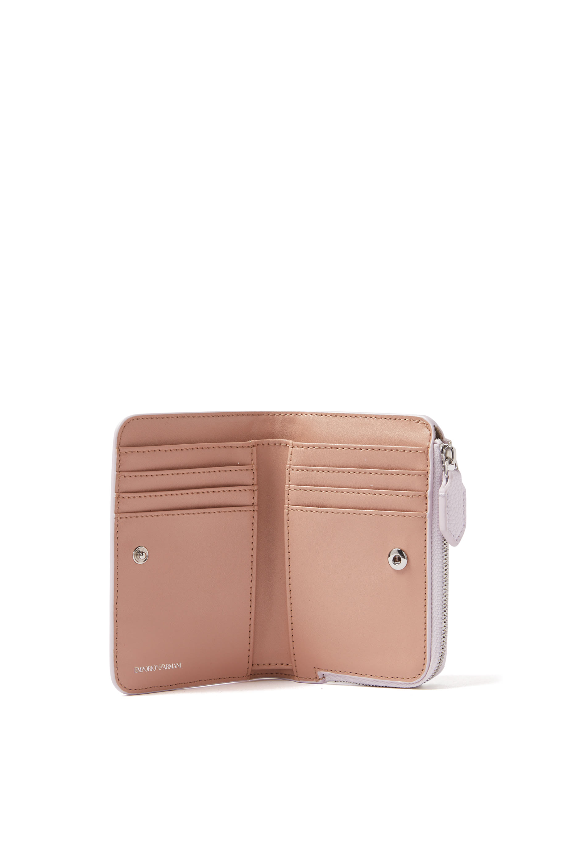 محفظة صغيرة ثنائية الطي بشعار الماركة