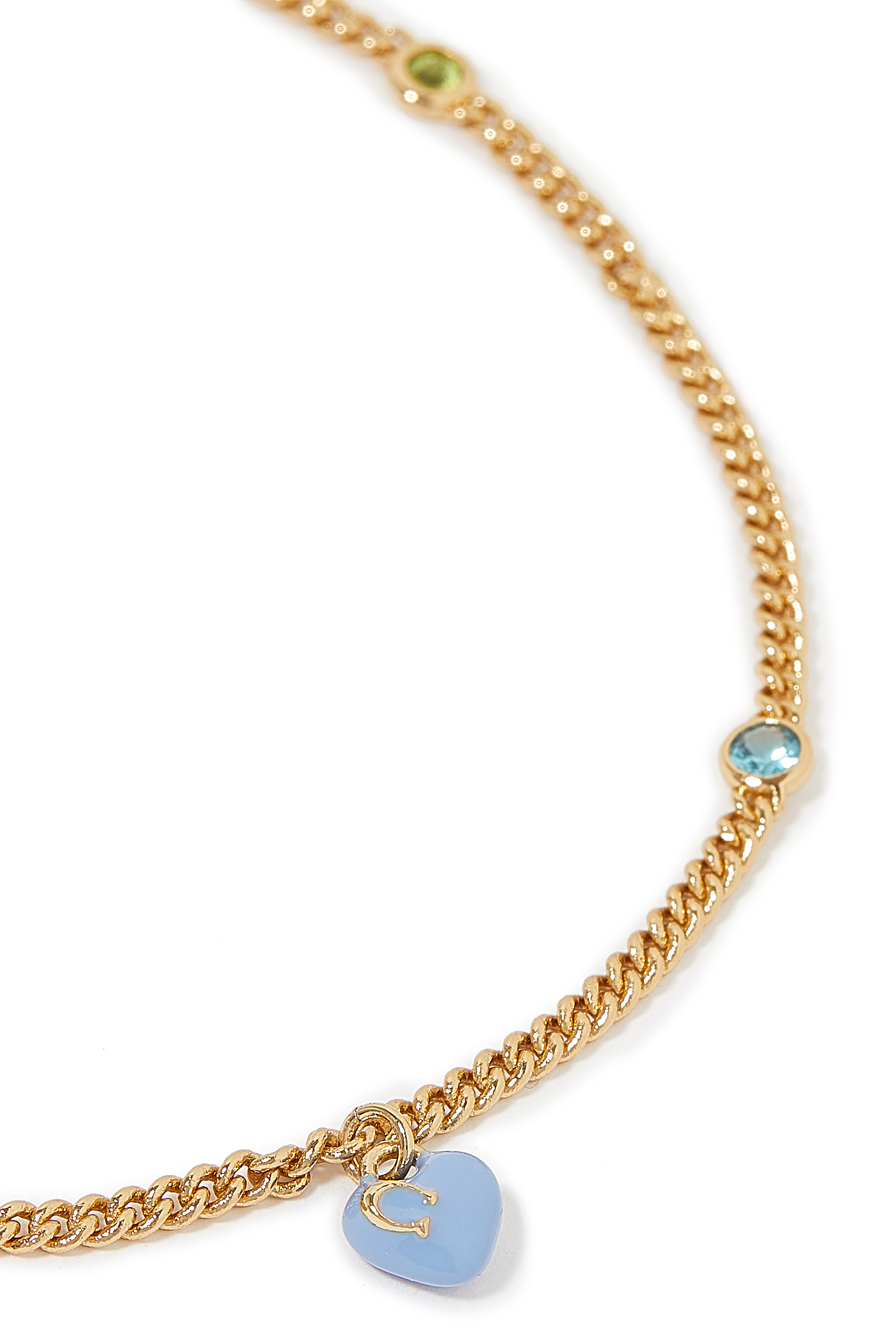 خلخال بحلية على شكل قلب وبشعار الماركة