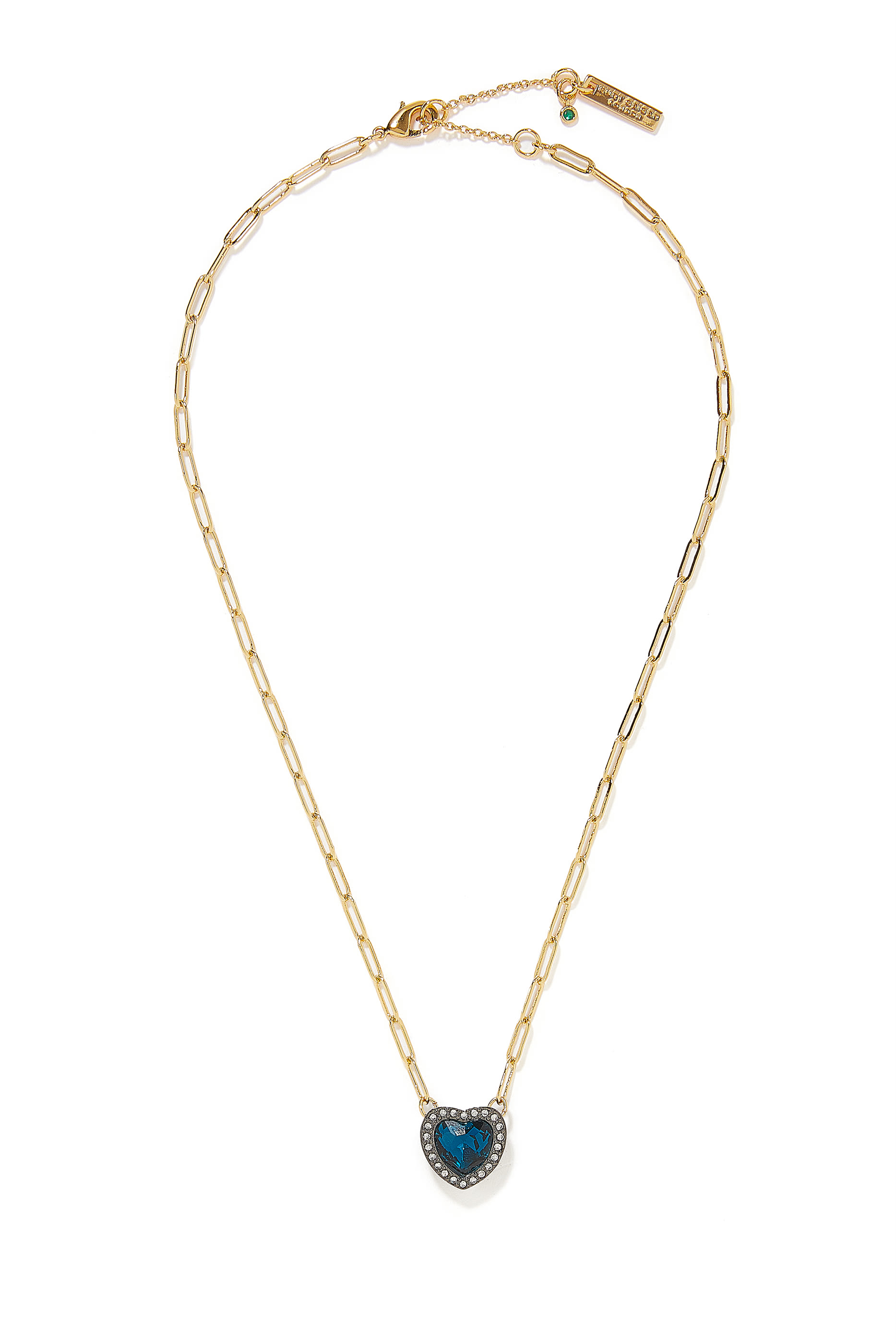 قلادة هالة بتصميم قلب مرصع بالماس معدن