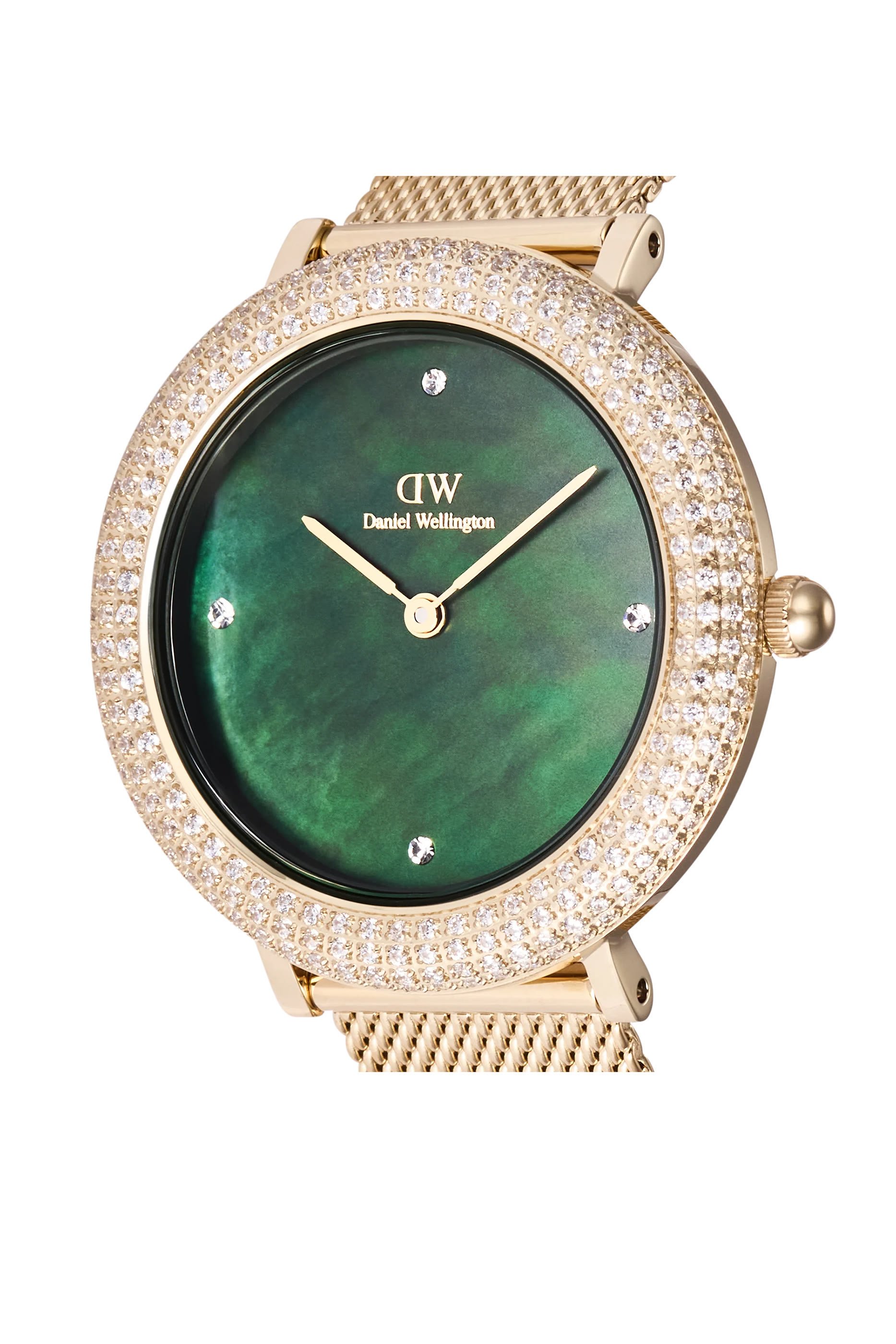 ساعة بقرص مرصع بكريستال، ستانلس ستيل