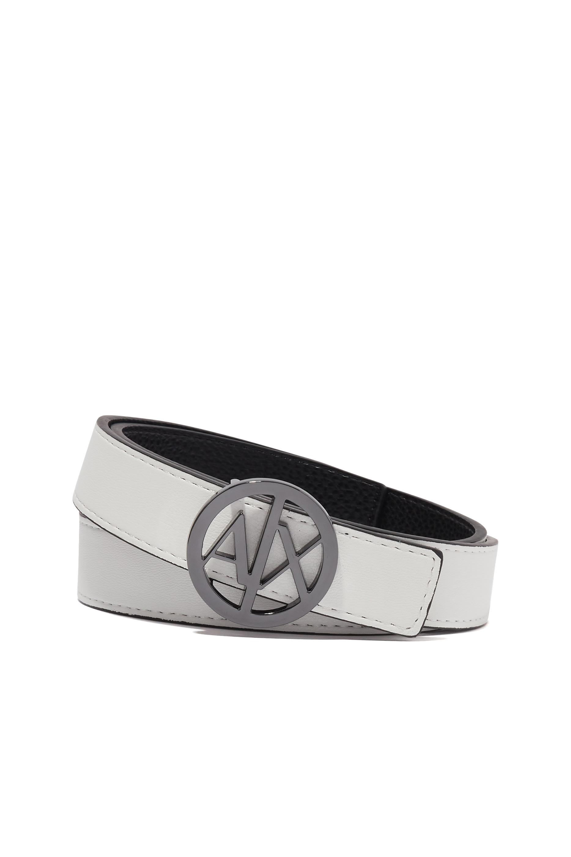 حزام بوجهين بحروف شعار الماركة بتصميم مستدير