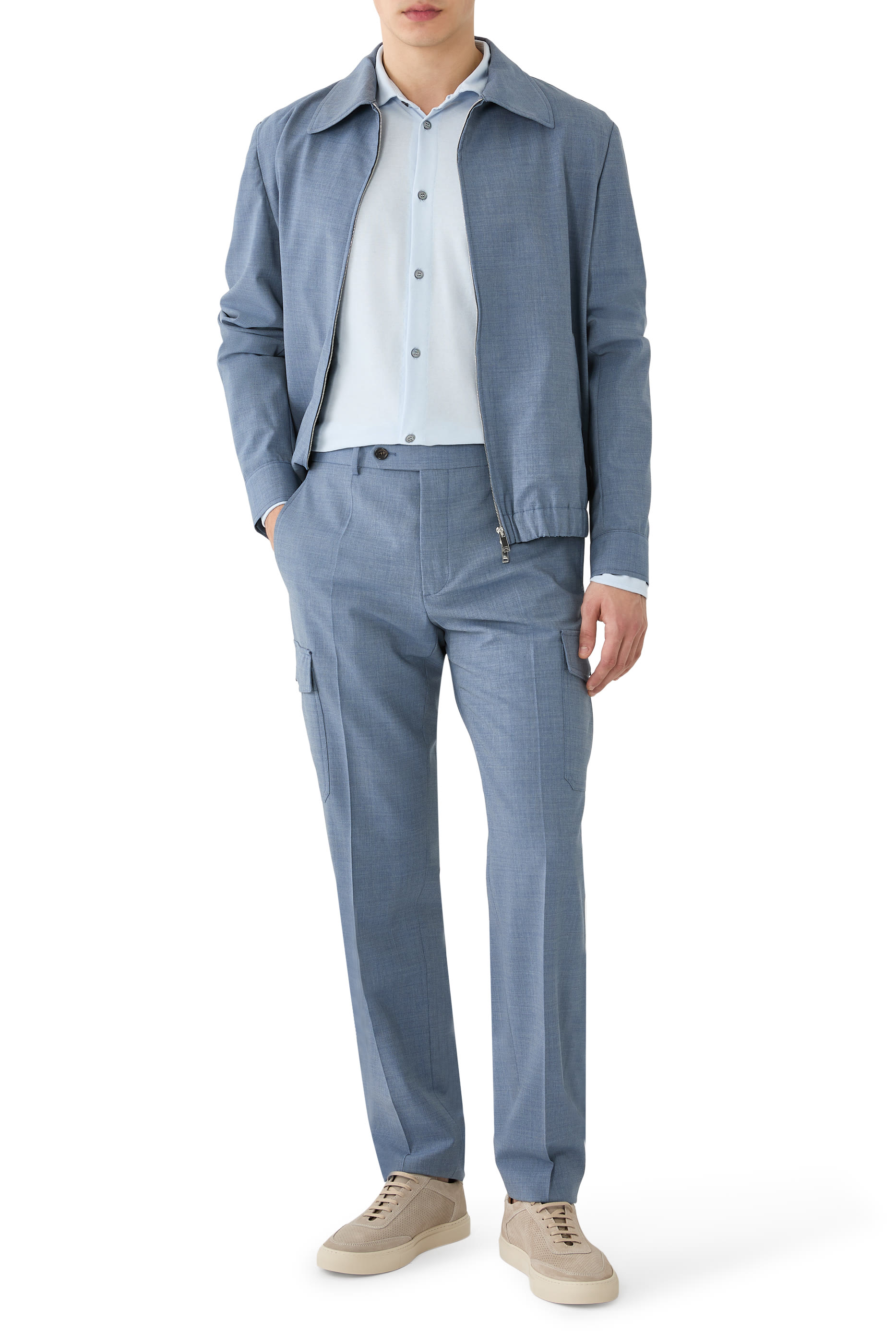 بنطال بطيات وجيوب