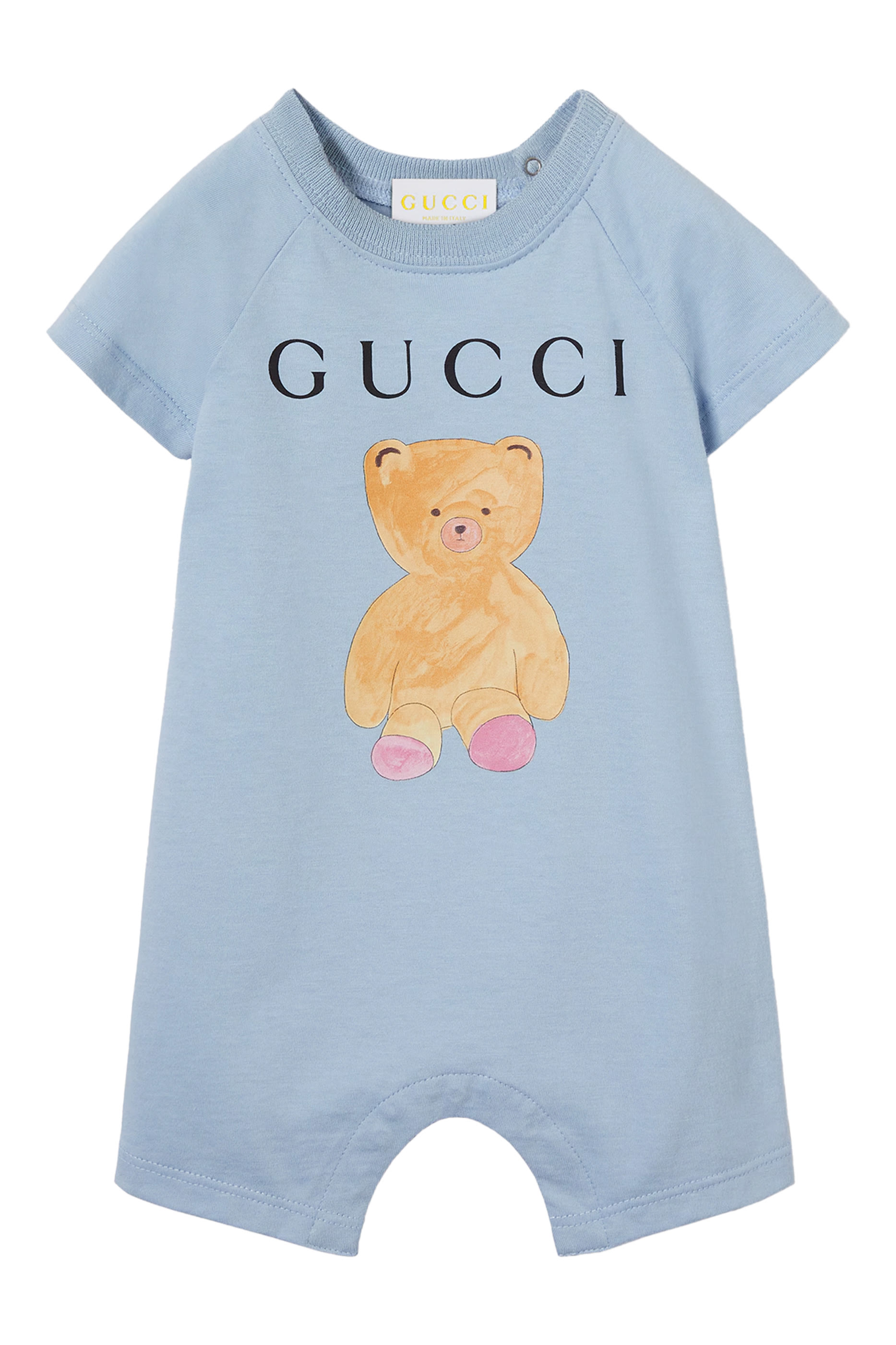 لباس قطعة واحدة بنقشة غرافيكية بشعار الماركة للأطفال