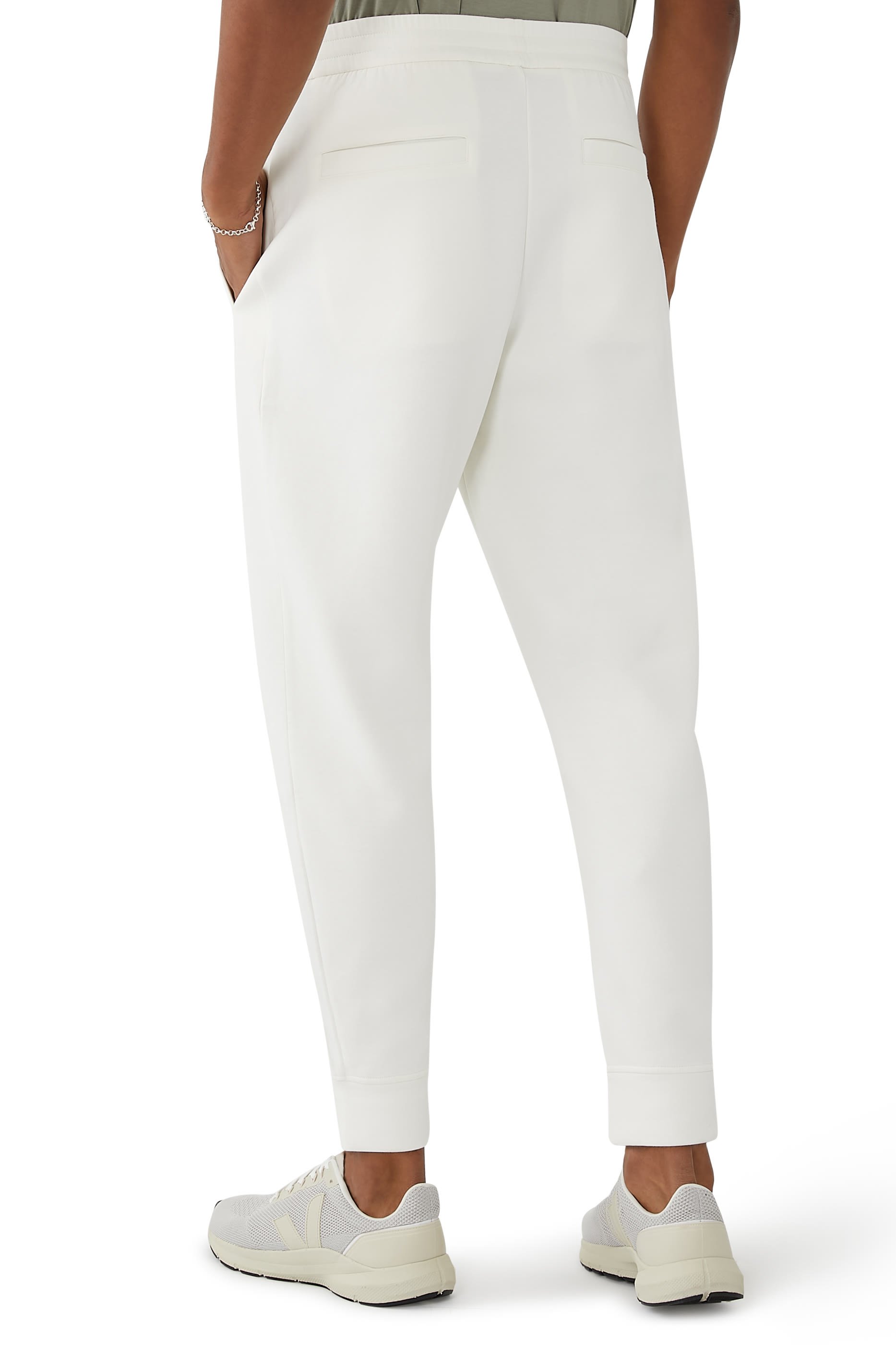 بنطال رياضي مطرز بشعار الماركة جيرسيه مزدوج