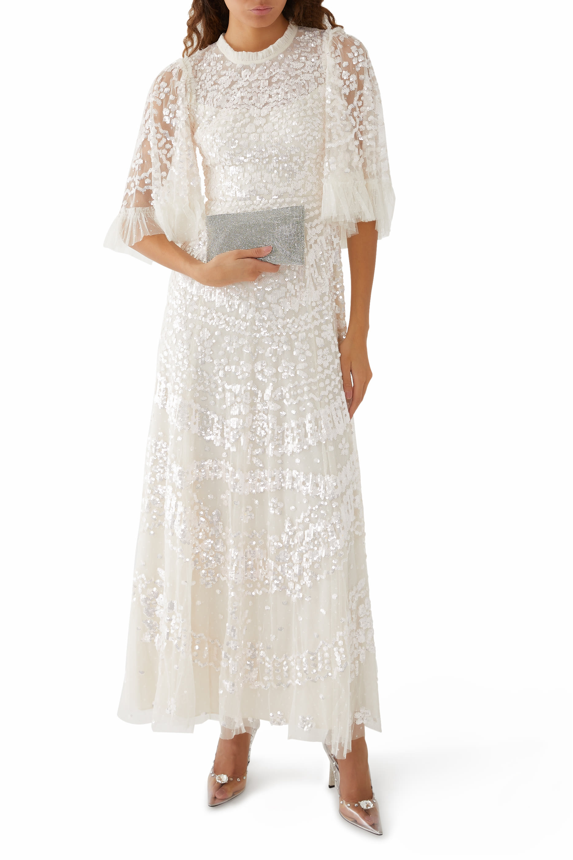 فستان سهرة أناييس مزين بترتر