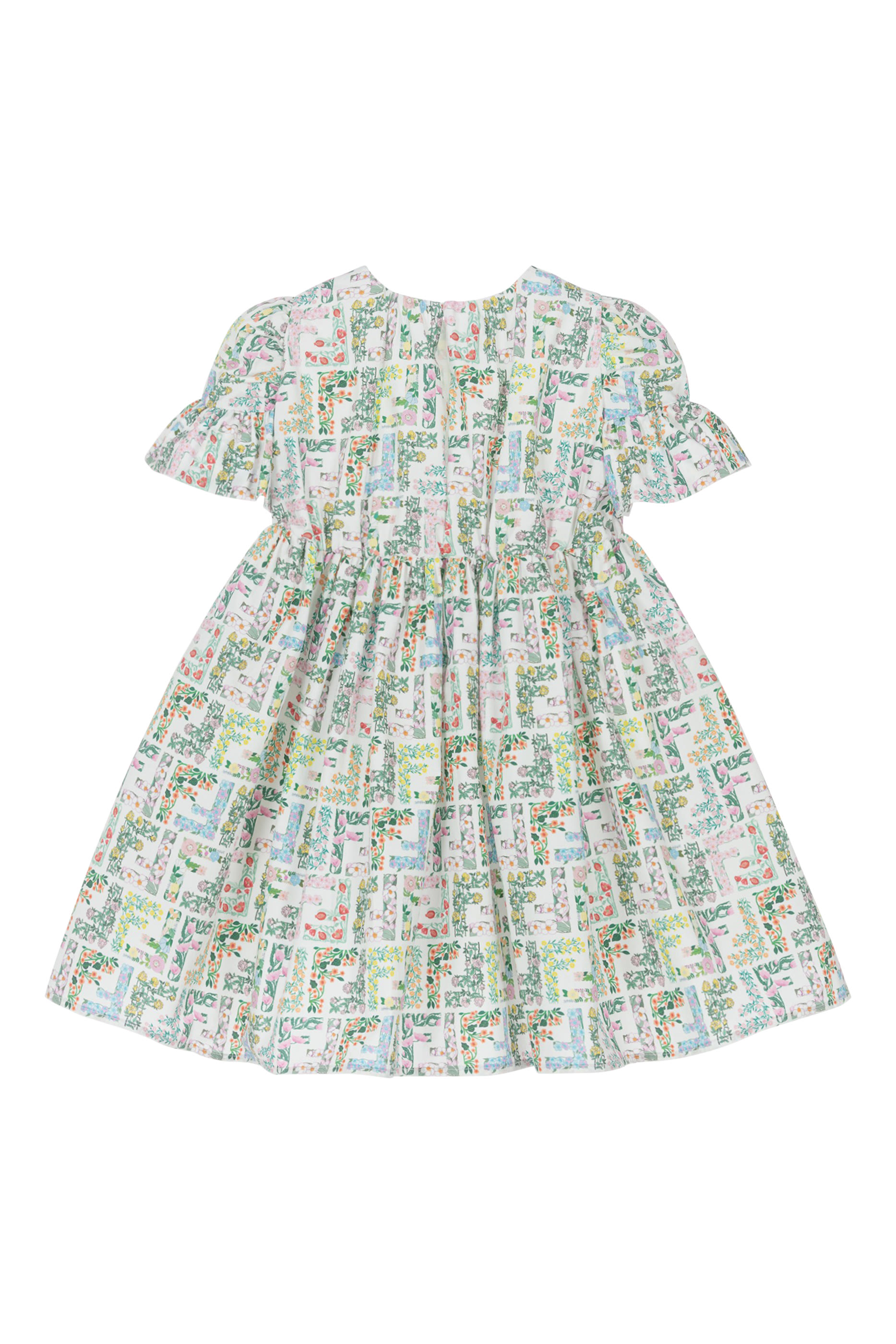 فستان بطبعة حرفي شعار الماركة قطن للأطفال