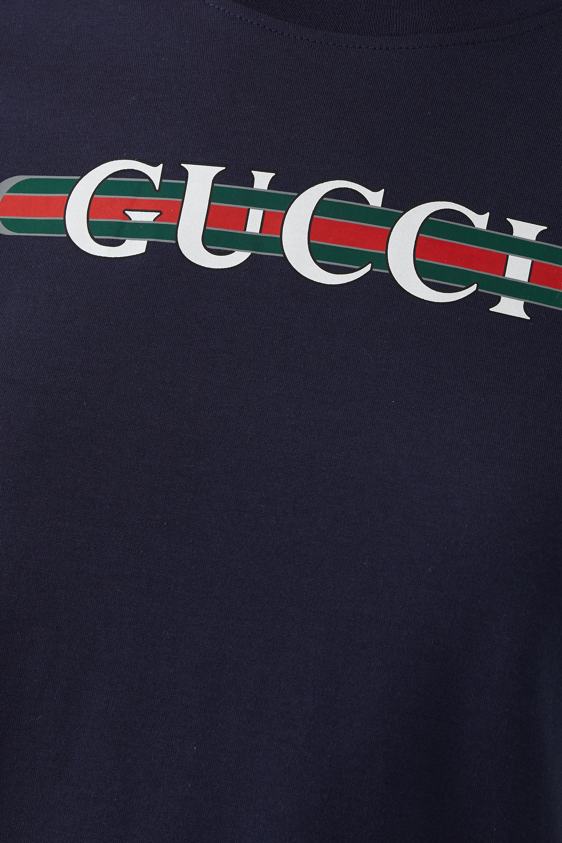 تيشيرت بطبعات شعار الماركة قطن جرسيه