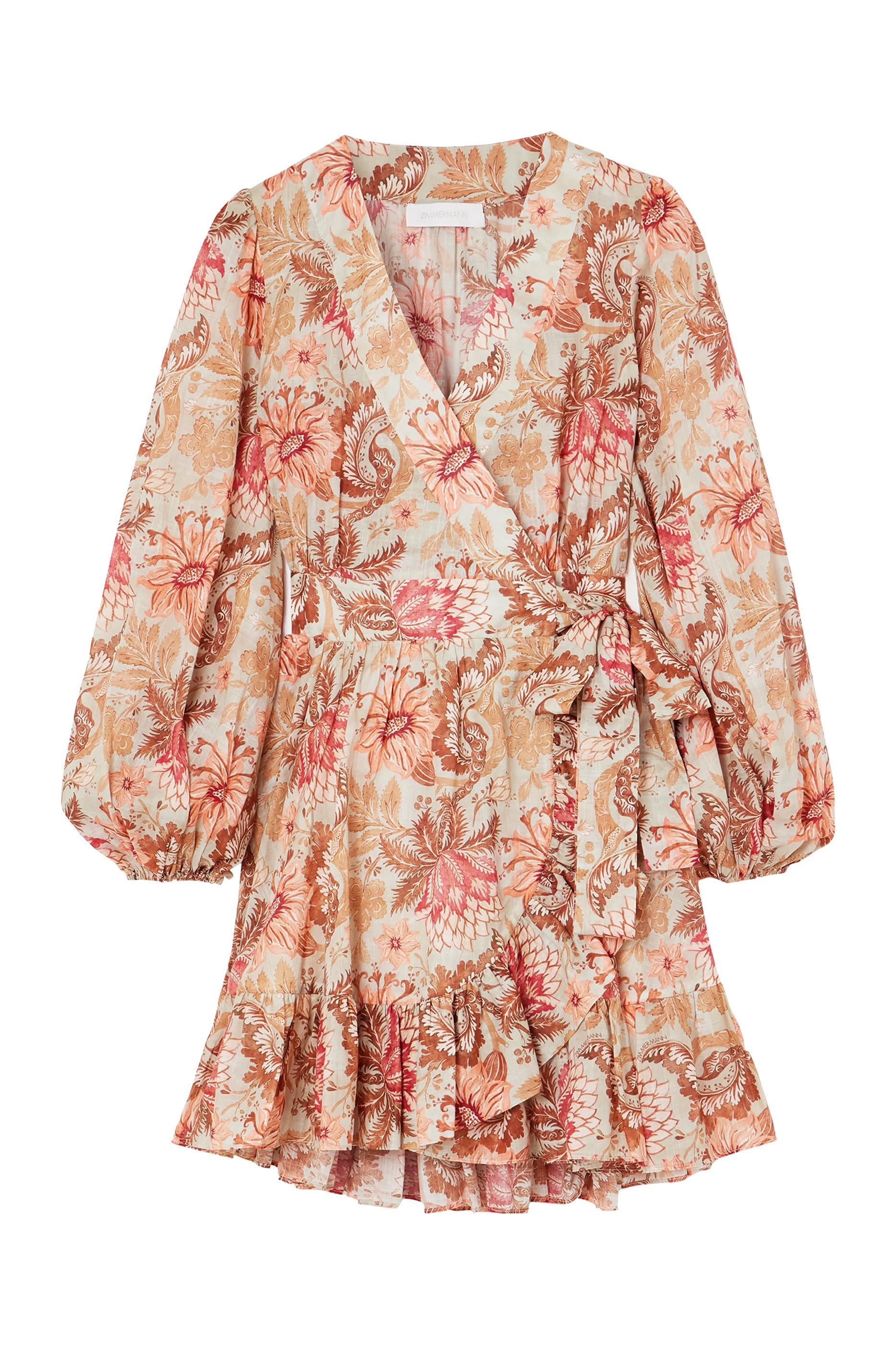 فستان دايلايت قصير بتصميم ملفوف بكشكش