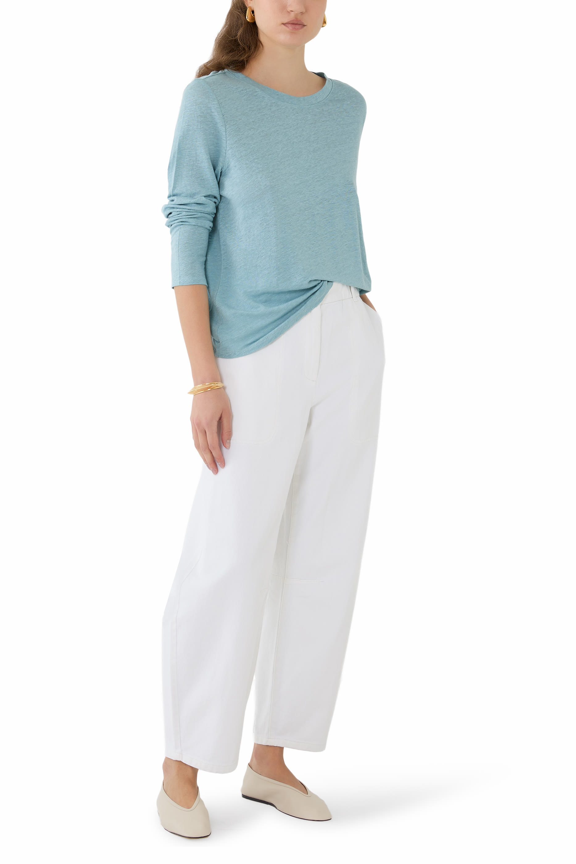 قميص كتان جيرسيه عضوي