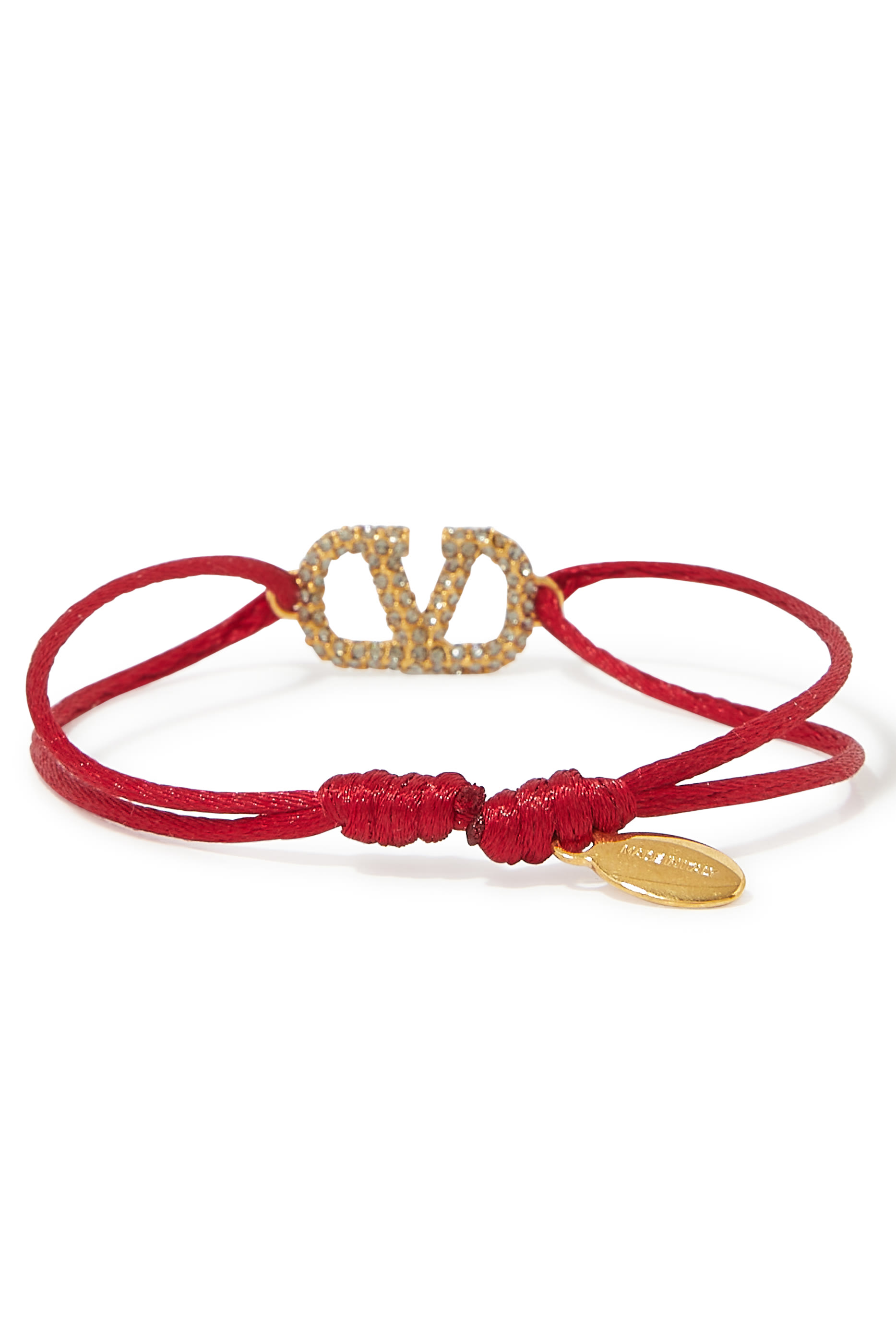 سوار فالنتينو غارافاني بشعار V مزين بأحجار الراين